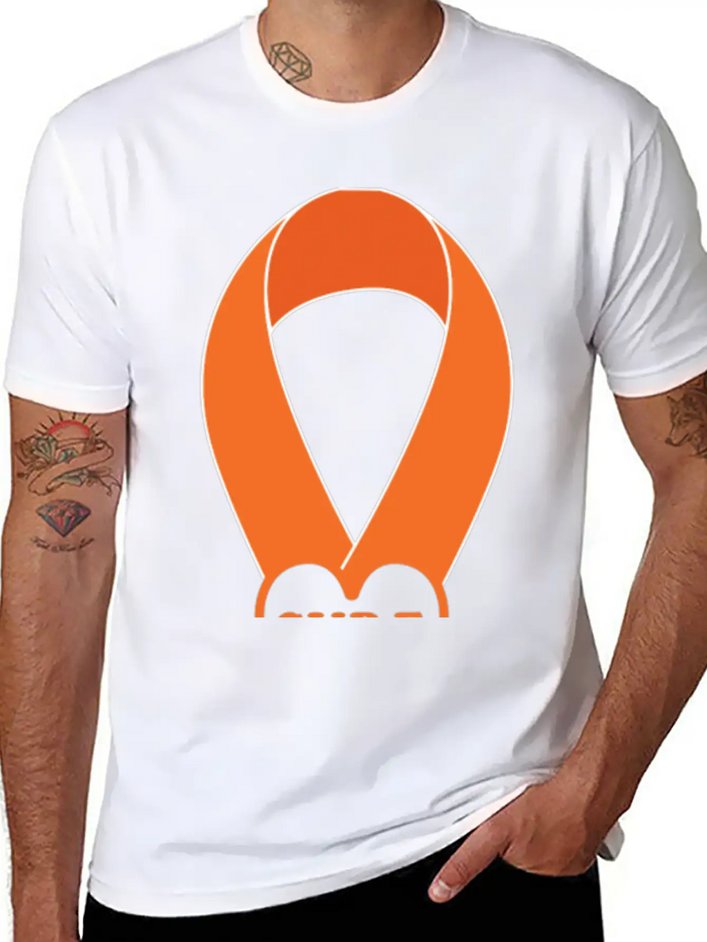 Orange Ribbon Multiple Sclerosis Awareness Unisex Casual T-Shirt – Clean Design For Daily Comfort
