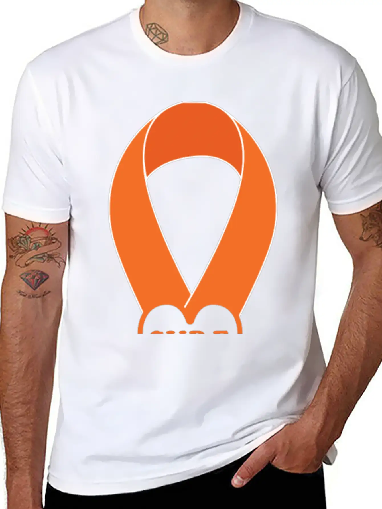 Orange Ribbon Multiple Sclerosis Awareness Unisex Casual T-Shirt – Clean Design For Daily Comfort