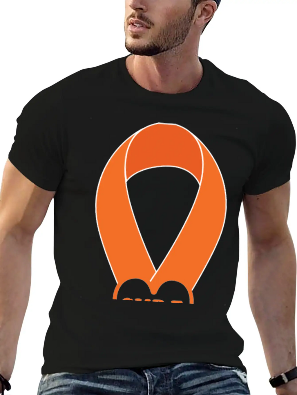 Orange Ribbon Multiple Sclerosis Awareness Unisex Casual T-Shirt – Clean Design For Daily Comfort