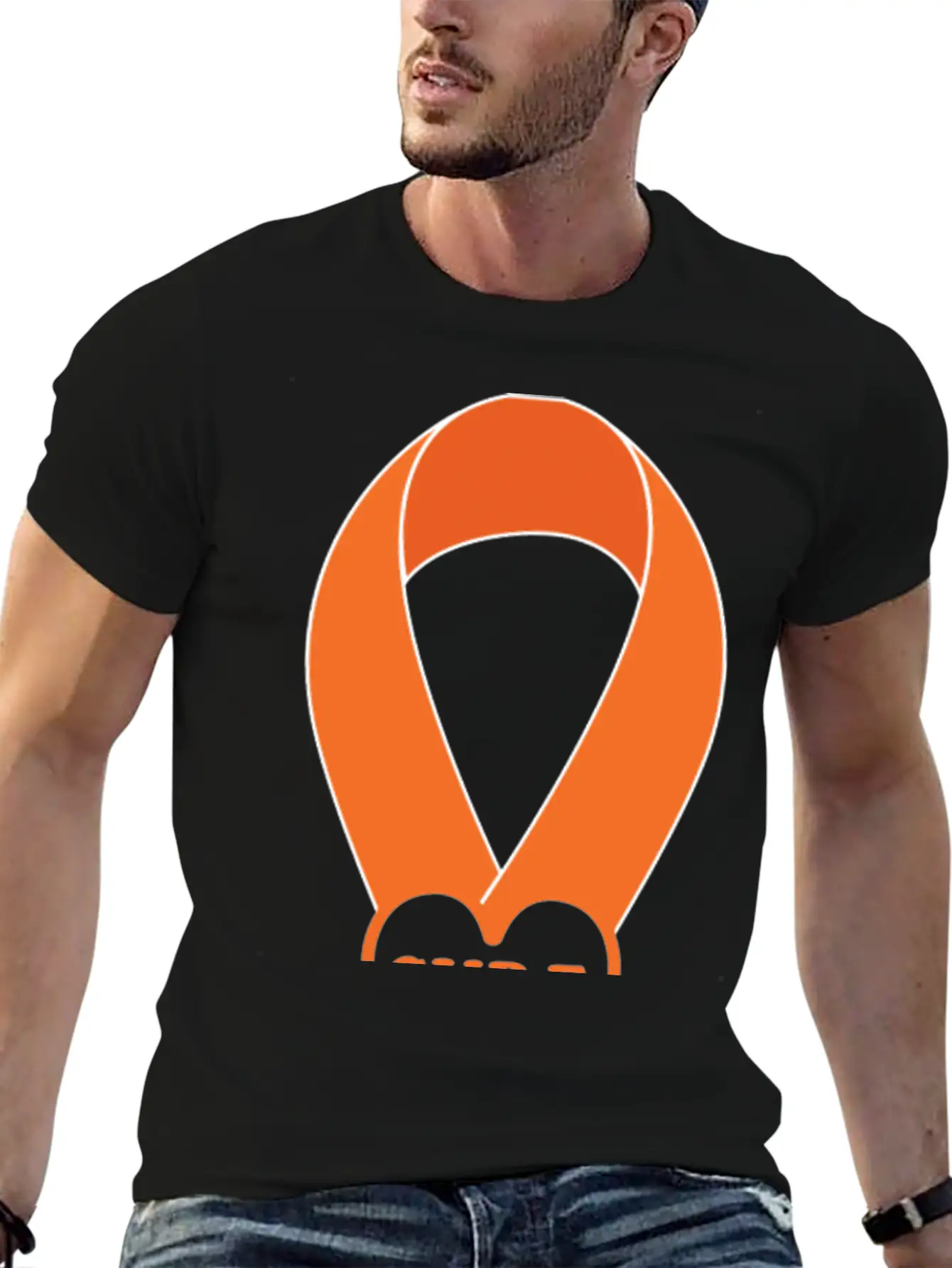 Orange Ribbon Multiple Sclerosis Awareness Unisex Casual T-Shirt – Clean Design For Daily Comfort