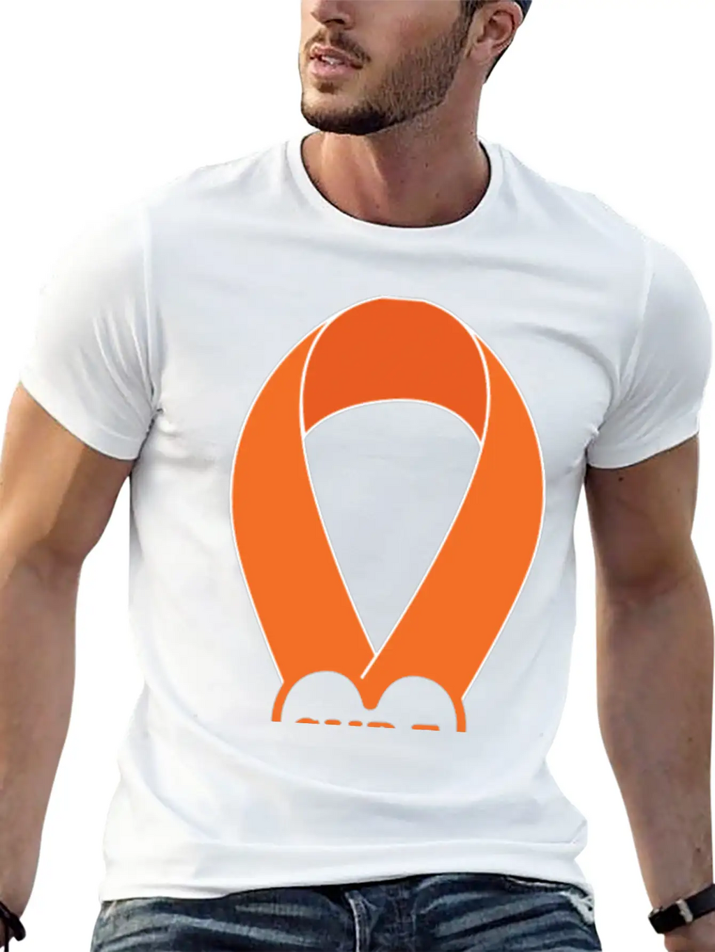 Orange Ribbon Multiple Sclerosis Awareness Unisex Casual T-Shirt – Clean Design For Daily Comfort