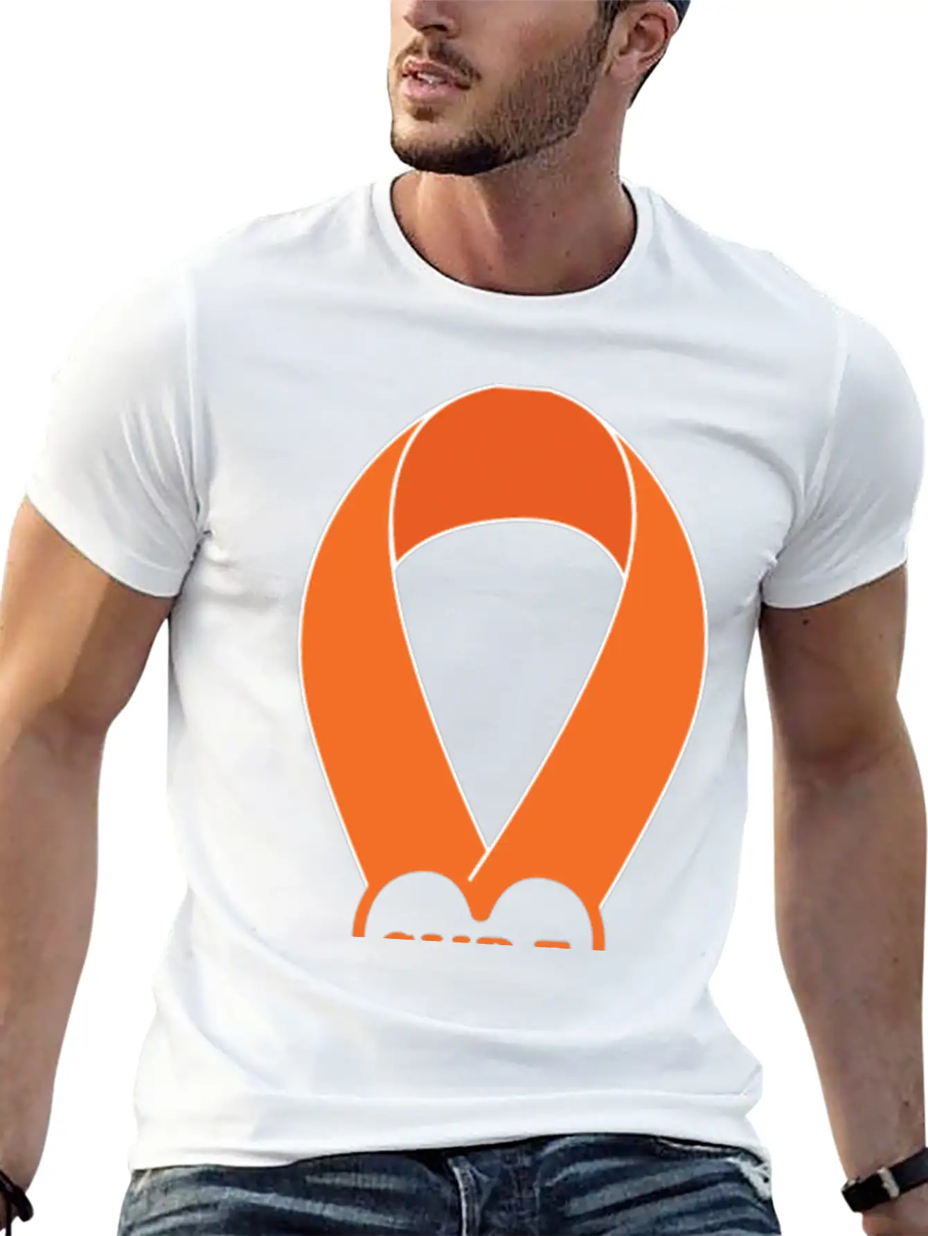 Orange Ribbon Multiple Sclerosis Awareness Unisex Casual T-Shirt – Clean Design For Daily Comfort