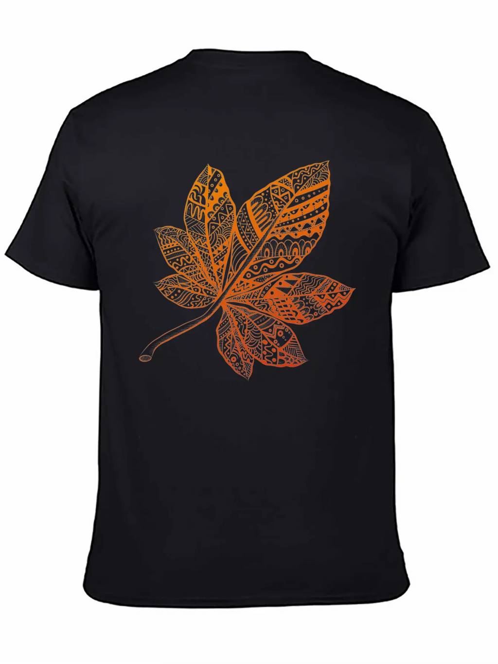 Ornamental Autumn Leaf Essential Cotton Tee For Daily Outfits – Unisex Style