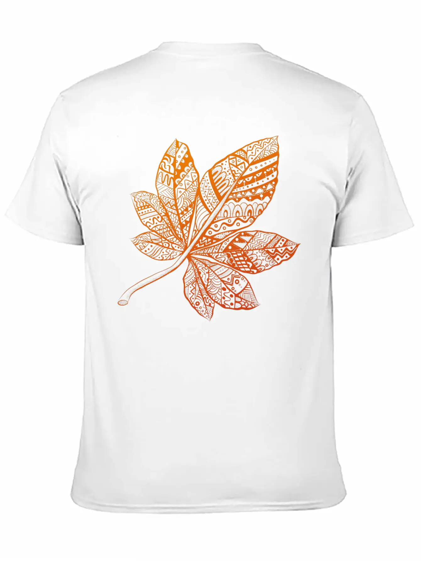 Ornamental Autumn Leaf Essential Cotton Tee For Daily Outfits – Unisex Style