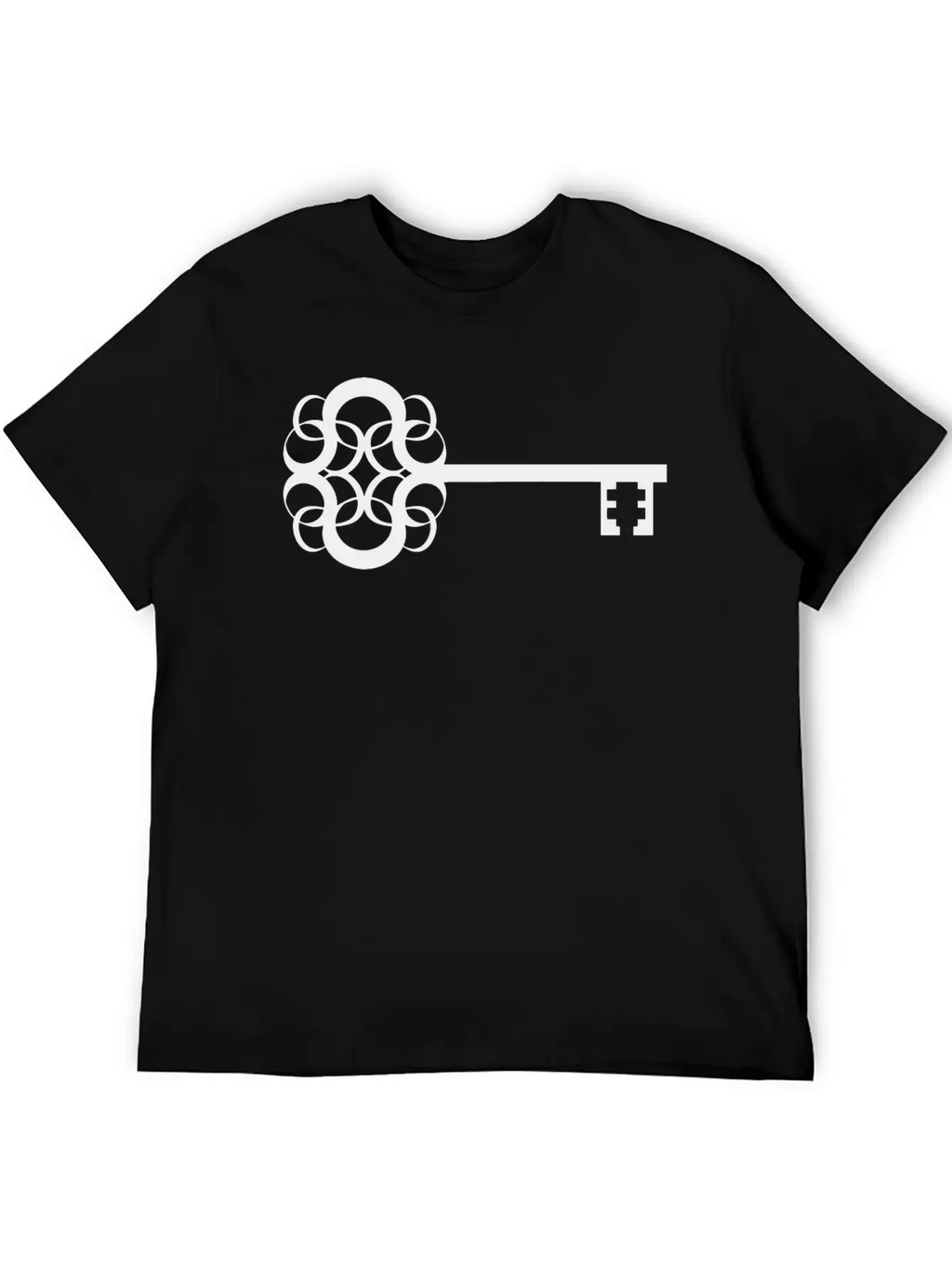 Ornate Key Silhouette Casual Graphic T-Shirt – Simple And Comfortable Daily Wear