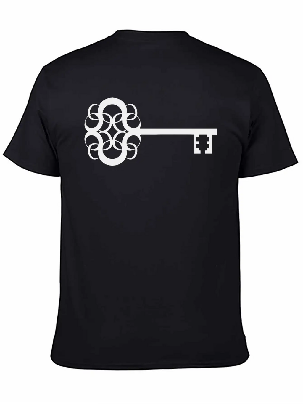 Ornate Key Silhouette Casual Graphic T-Shirt – Simple And Comfortable Daily Wear