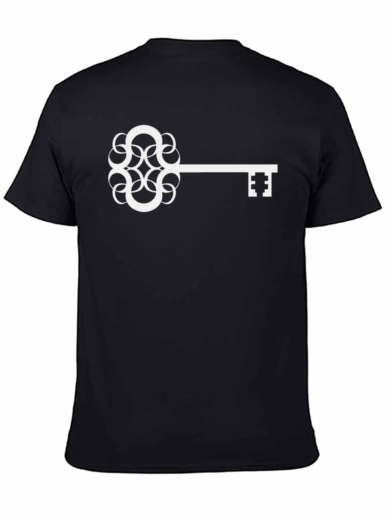 Ornate Key Silhouette Casual Graphic T-Shirt – Simple And Comfortable Daily Wear