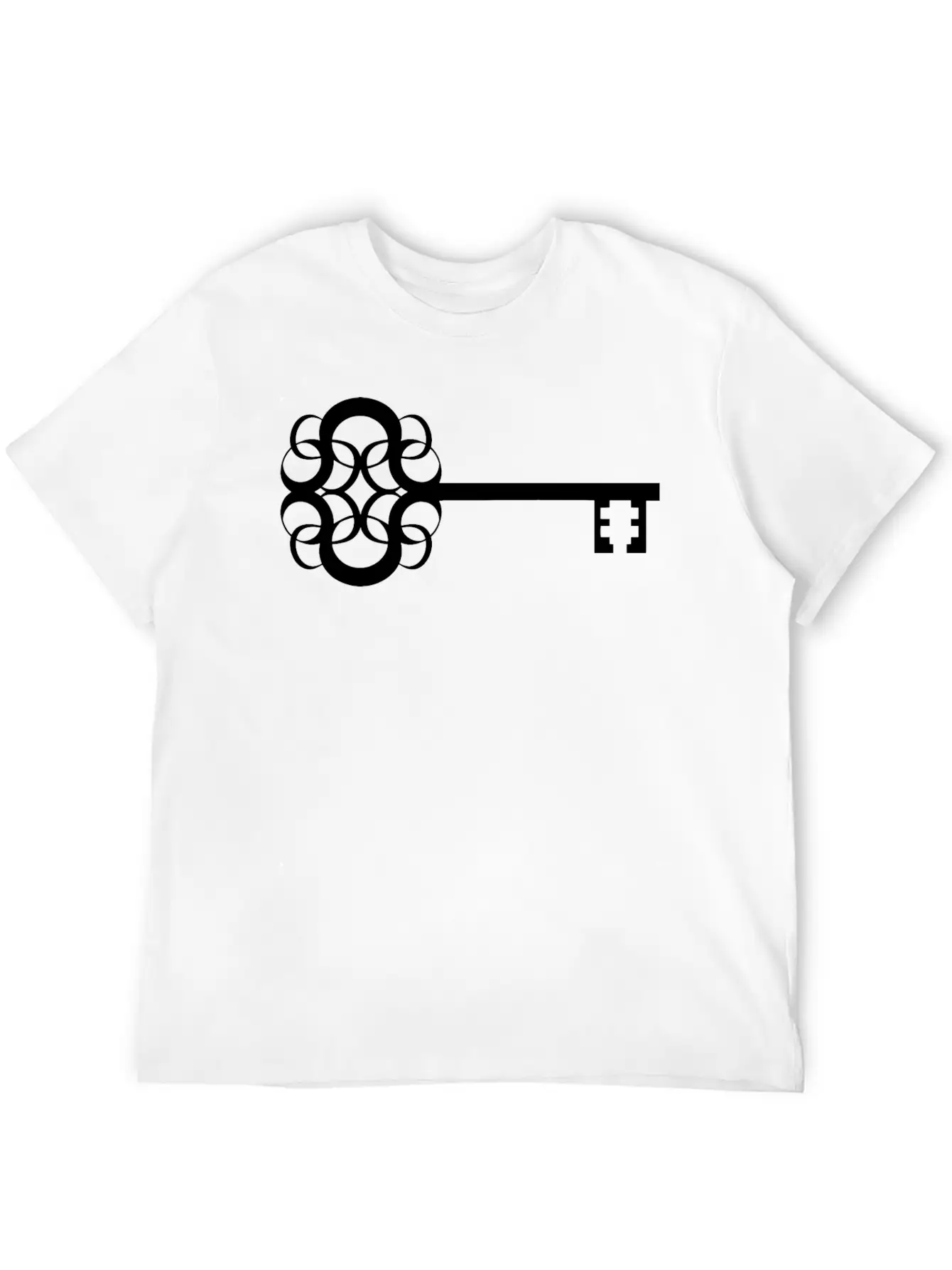 Ornate Key Silhouette Casual Graphic T-Shirt – Simple And Comfortable Daily Wear