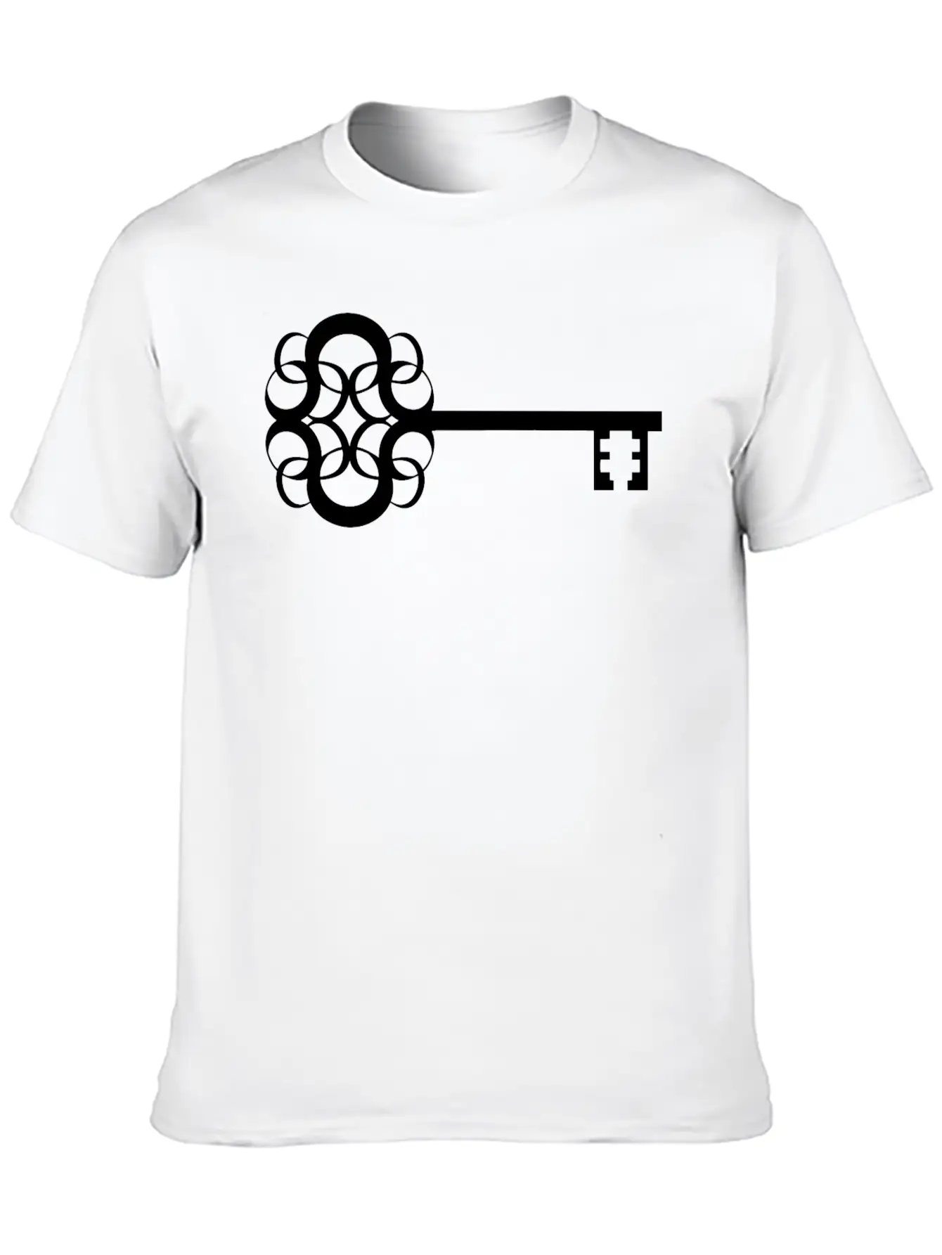 Ornate Key Silhouette Casual Graphic T-Shirt – Simple And Comfortable Daily Wear