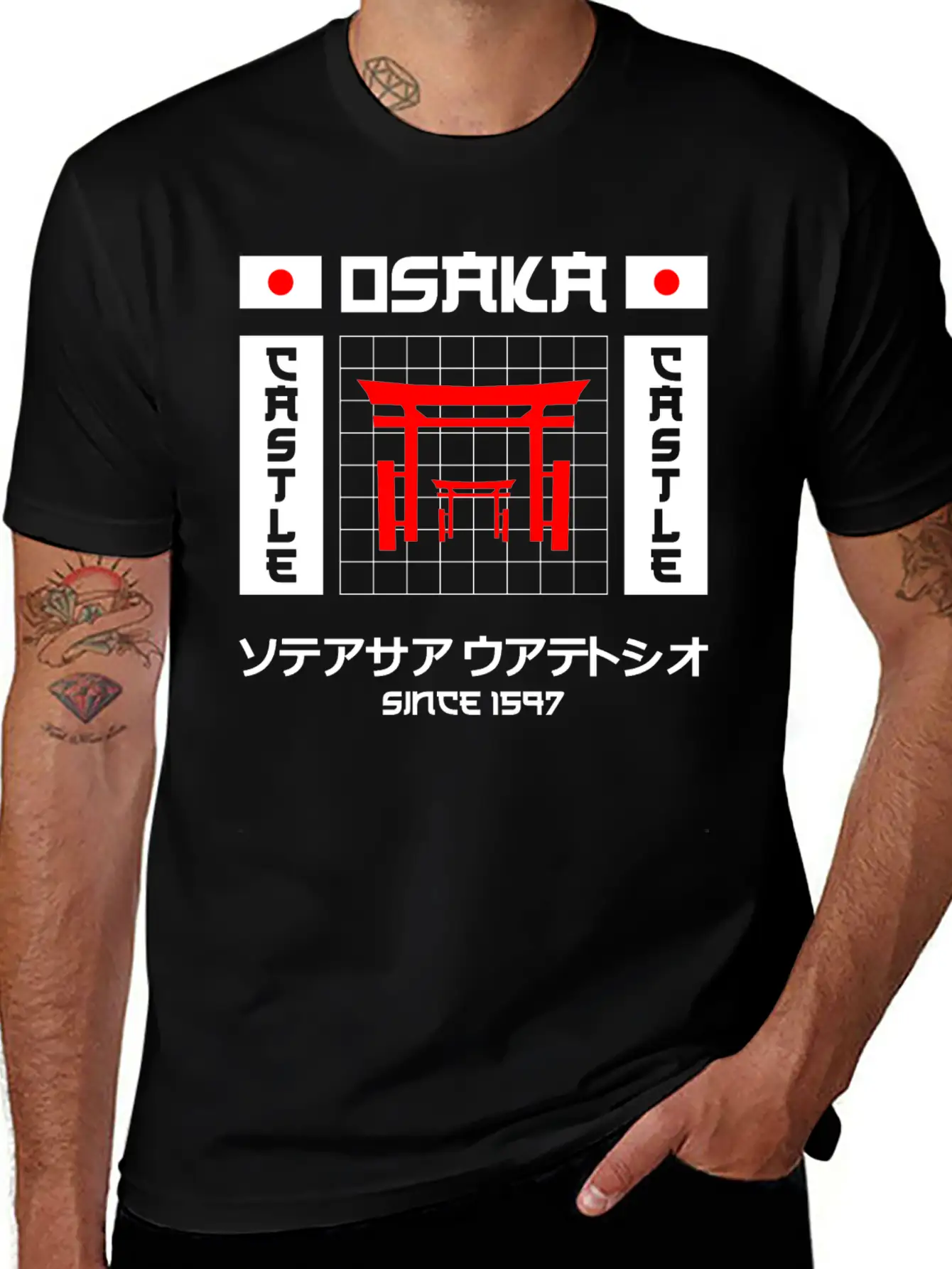 Osaka Castle Since 1597 Unisex Short Sleeve Soft Cotton T-Shirt – Casual Everyday Wear