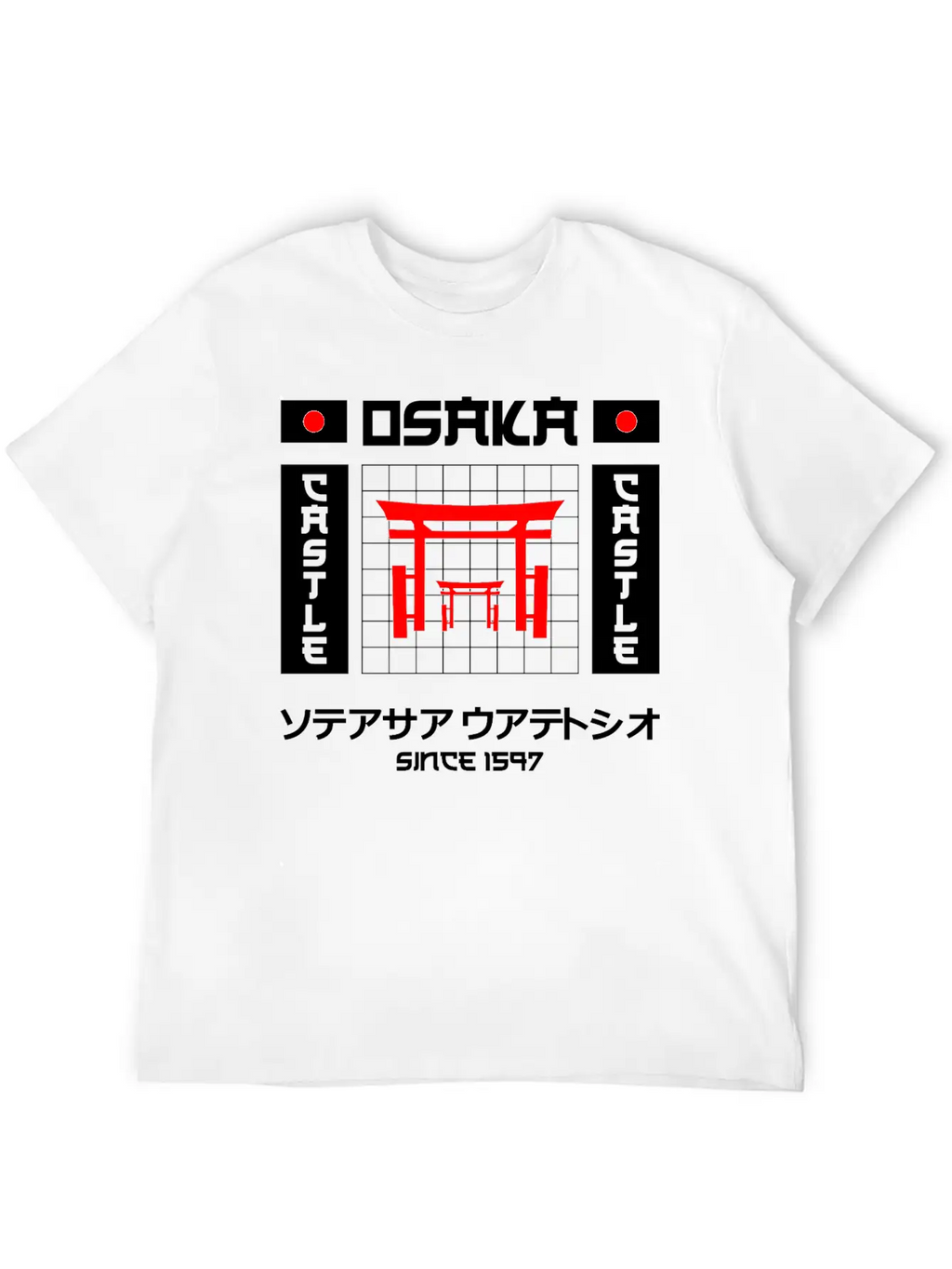 Osaka Castle Since 1597 Unisex Short Sleeve Soft Cotton T-Shirt – Casual Everyday Wear