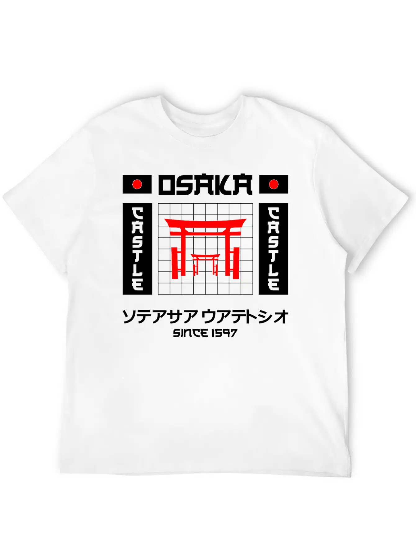 Osaka Castle Since 1597 Unisex Short Sleeve Soft Cotton T-Shirt – Casual Everyday Wear