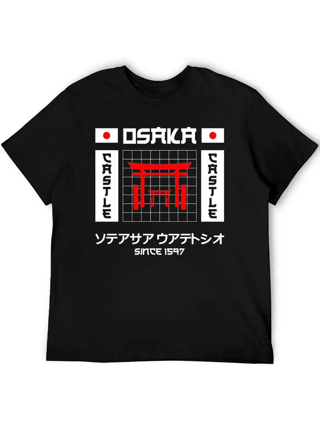 Osaka Castle Since 1597 Unisex Short Sleeve Soft Cotton T-Shirt – Casual Everyday Wear