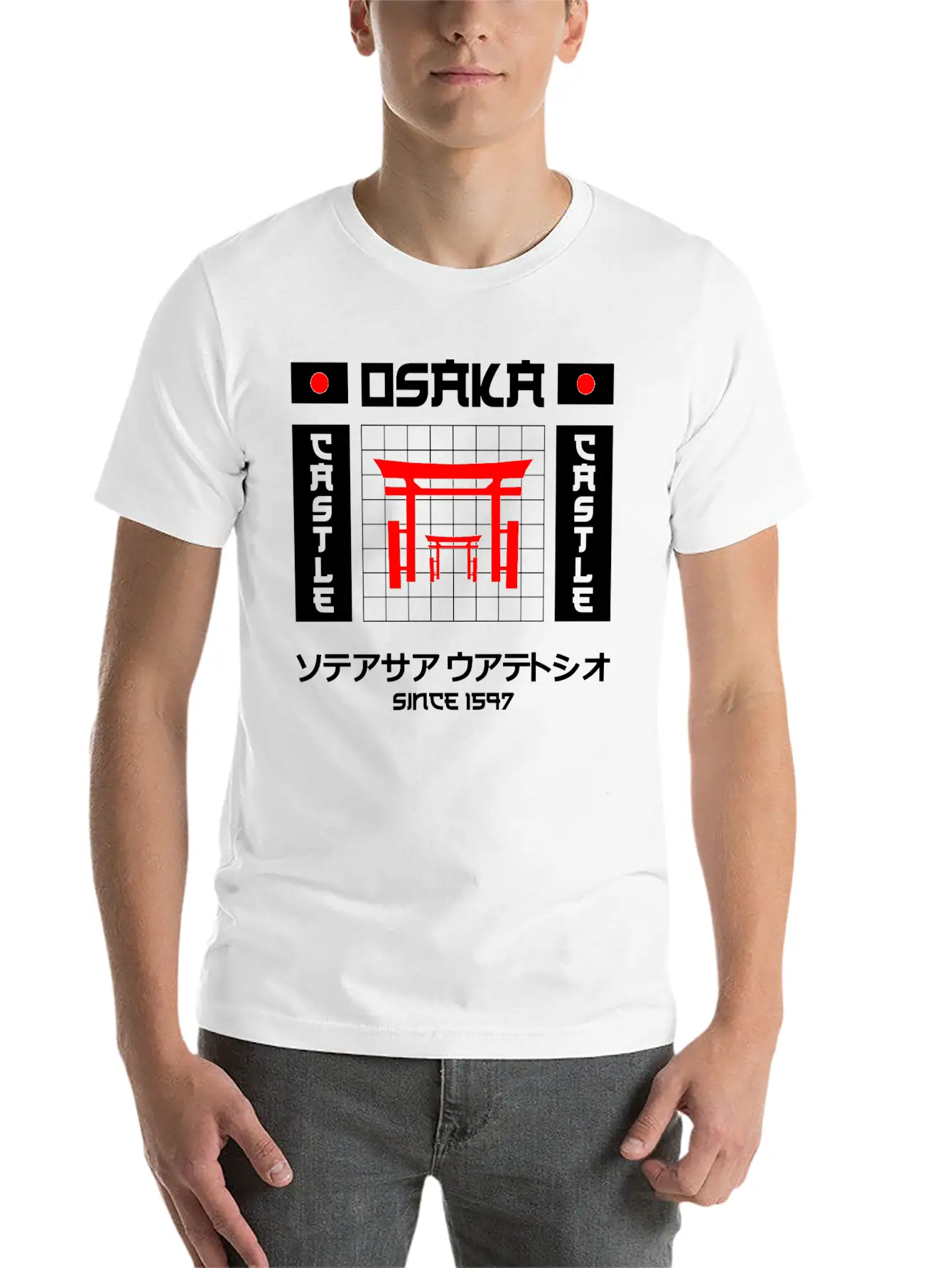 Osaka Castle Since 1597 Unisex Short Sleeve Soft Cotton T-Shirt – Casual Everyday Wear