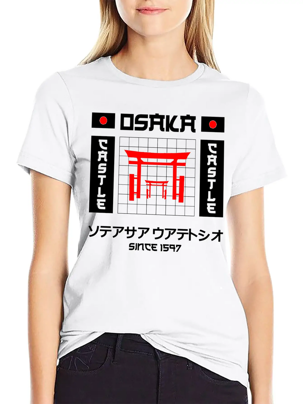 Osaka Castle Since 1597 Unisex Short Sleeve Soft Cotton T-Shirt – Casual Everyday Wear