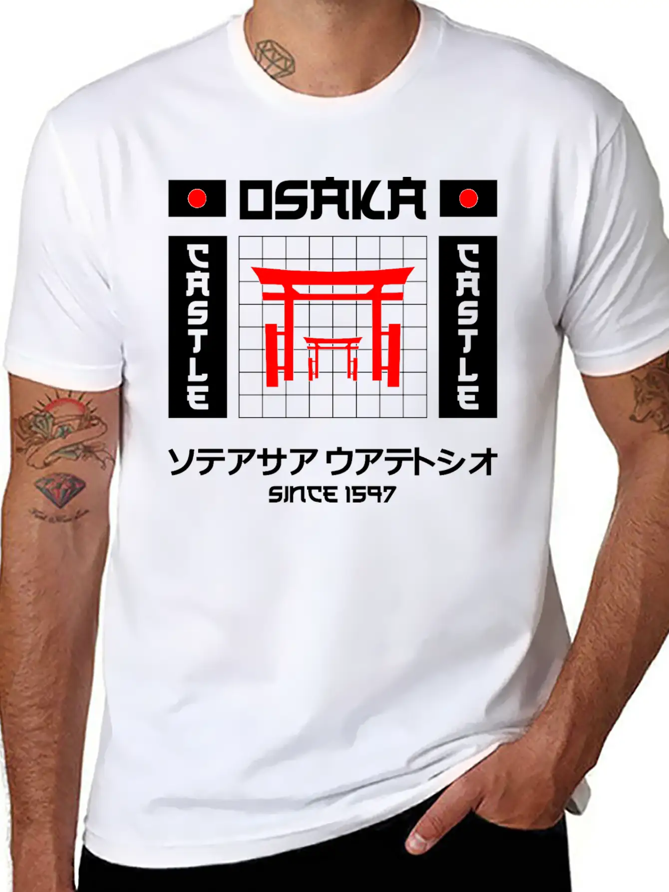 Osaka Castle Since 1597 Unisex Short Sleeve Soft Cotton T-Shirt – Casual Everyday Wear
