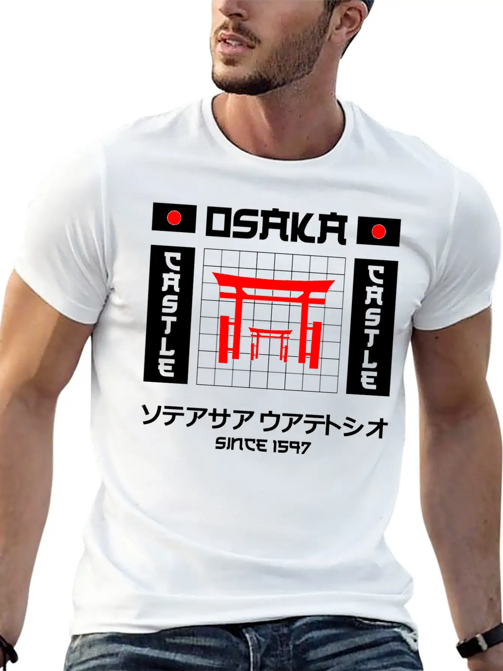 Osaka Castle Since 1597 Unisex Short Sleeve Soft Cotton T-Shirt – Casual Everyday Wear