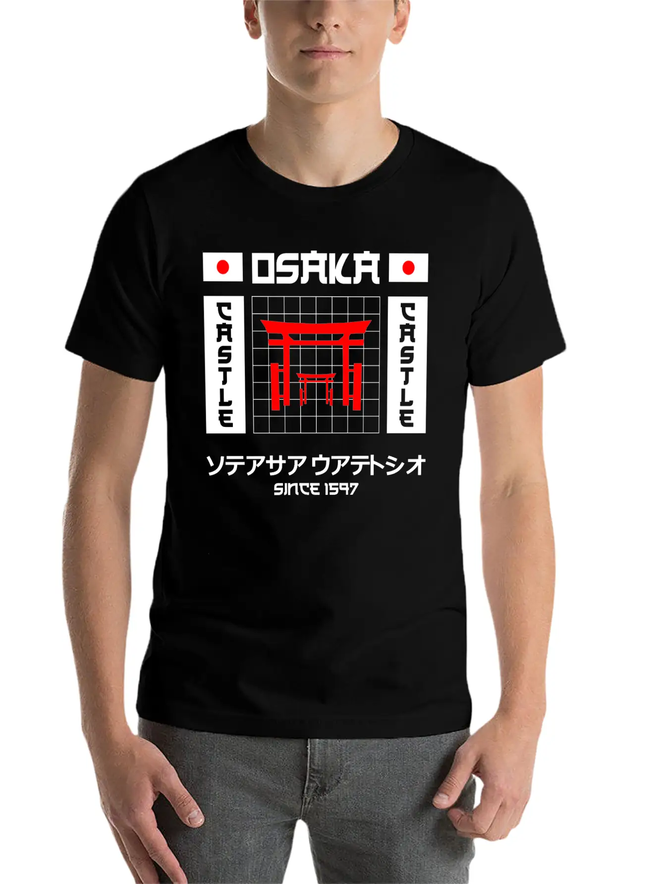 Osaka Castle Since 1597 Unisex Short Sleeve Soft Cotton T-Shirt – Casual Everyday Wear
