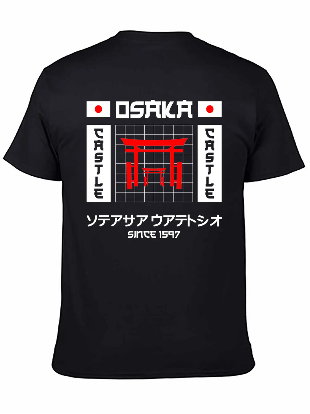 Osaka Castle Since 1597 Unisex Short Sleeve Soft Cotton T-Shirt – Casual Everyday Wear