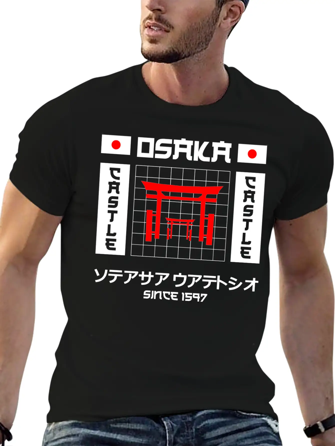 Osaka Castle Since 1597 Unisex Short Sleeve Soft Cotton T-Shirt – Casual Everyday Wear