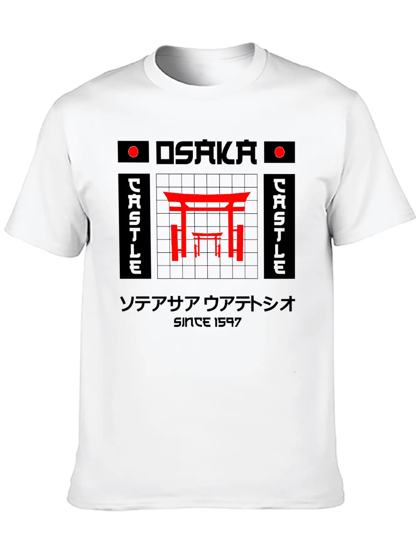 Osaka Castle Since 1597 Unisex Short Sleeve Soft Cotton T-Shirt – Casual Everyday Wear
