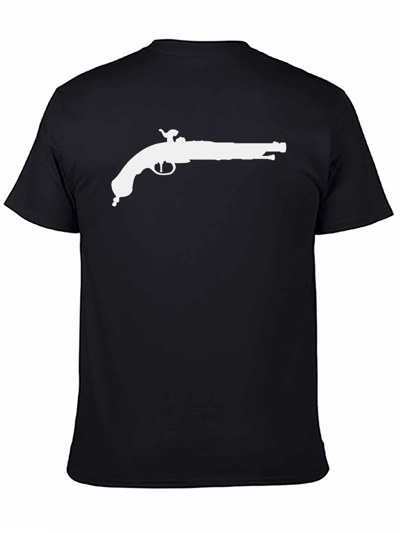 Pirate Flintlock Graphic Tee - Black Cotton T-Shirt