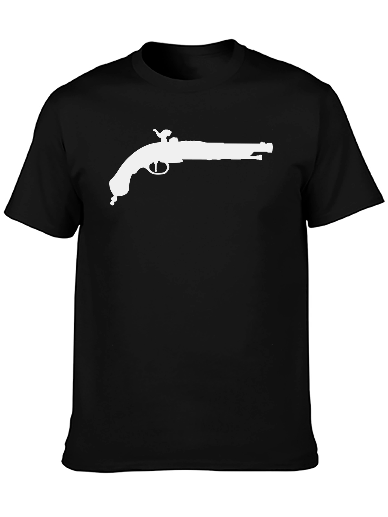 Pirate Flintlock Graphic Tee - Black Cotton T-Shirt
