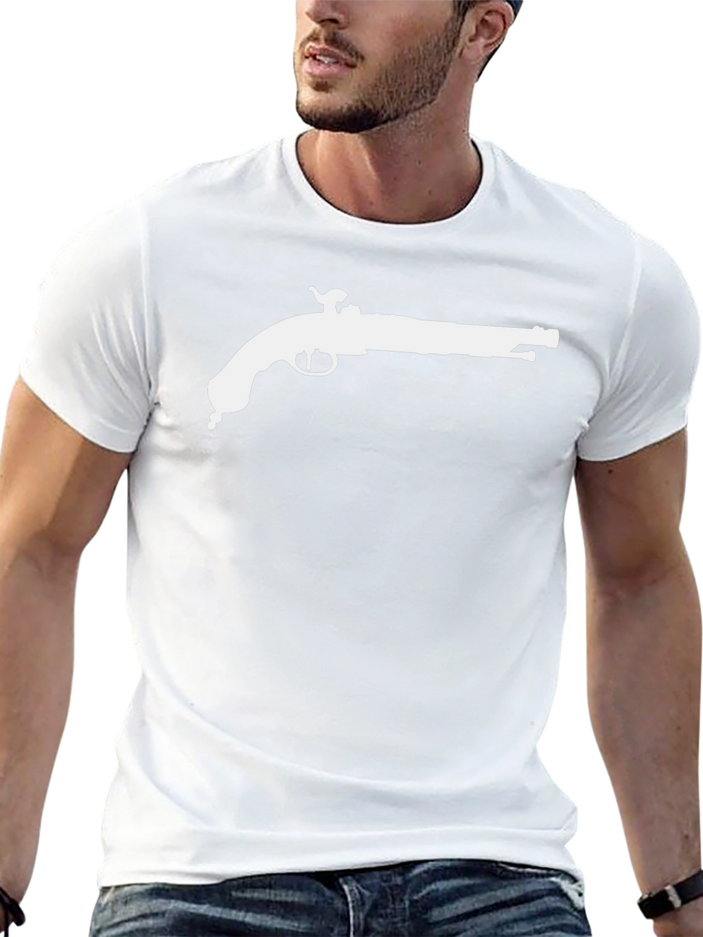 Pirate Flintlock Graphic Tee - Black Cotton T-Shirt