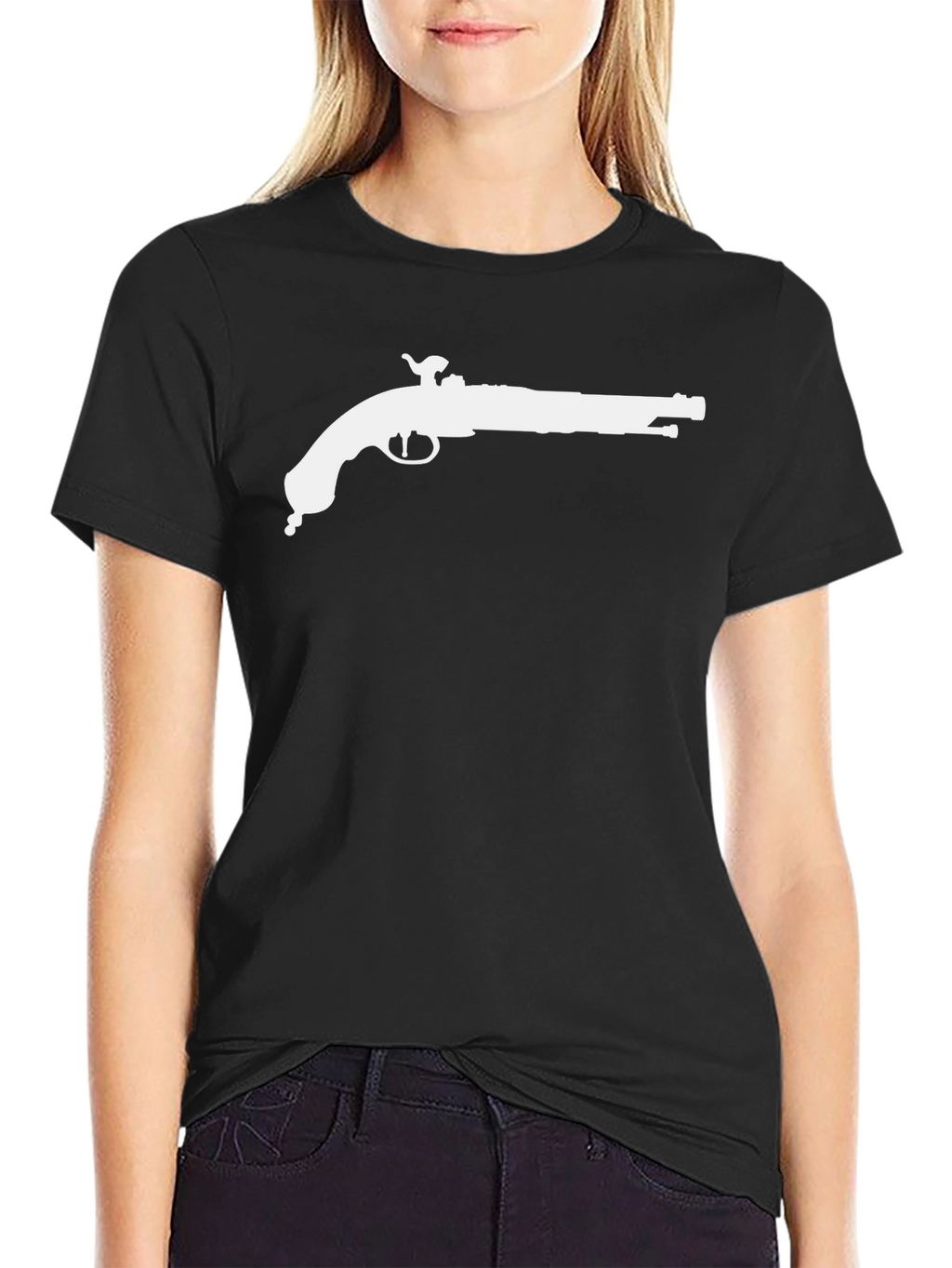 Pirate Flintlock Graphic Tee - Black Cotton T-Shirt