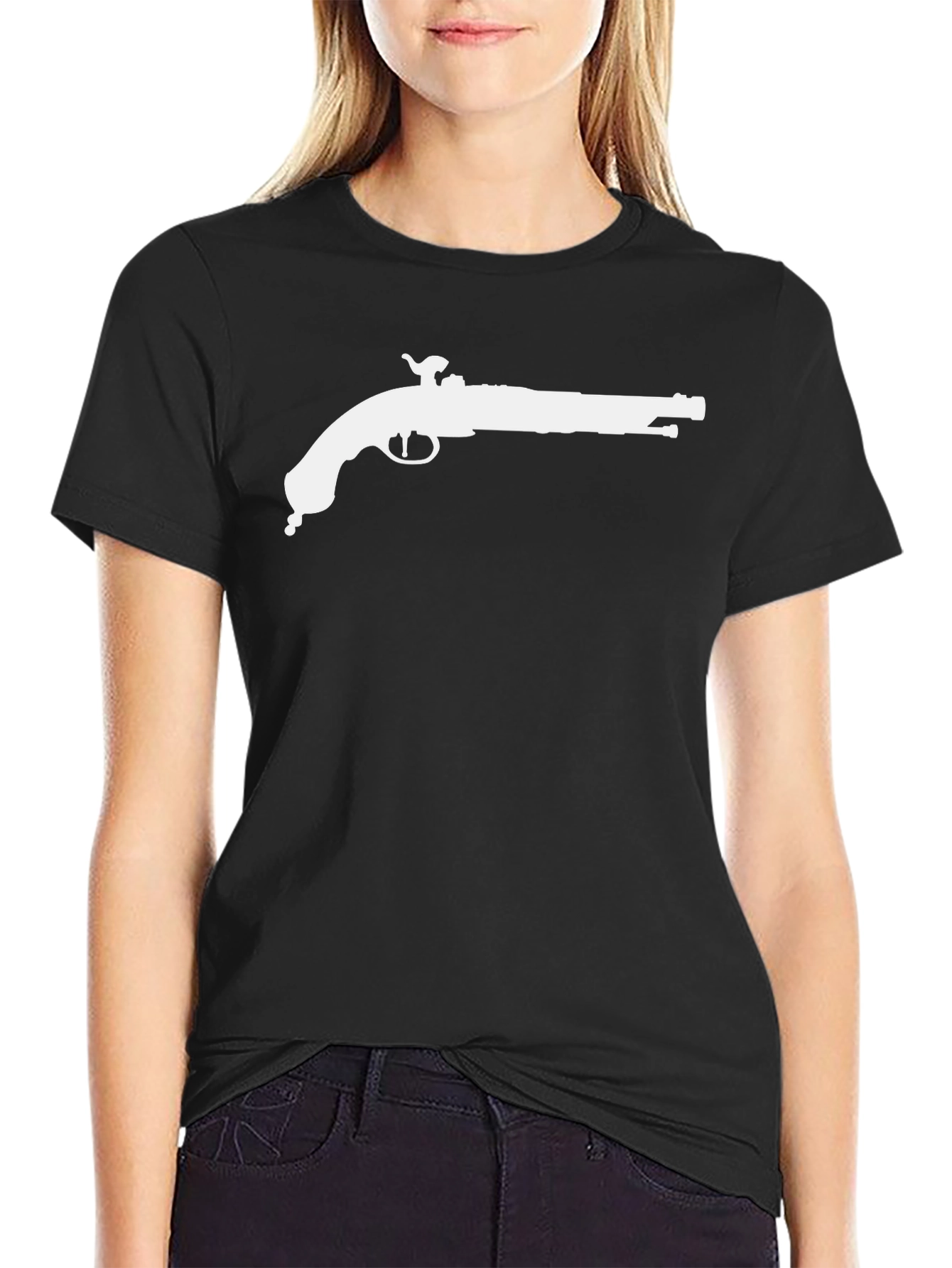 Pirate Flintlock Graphic Tee - Black Cotton T-Shirt