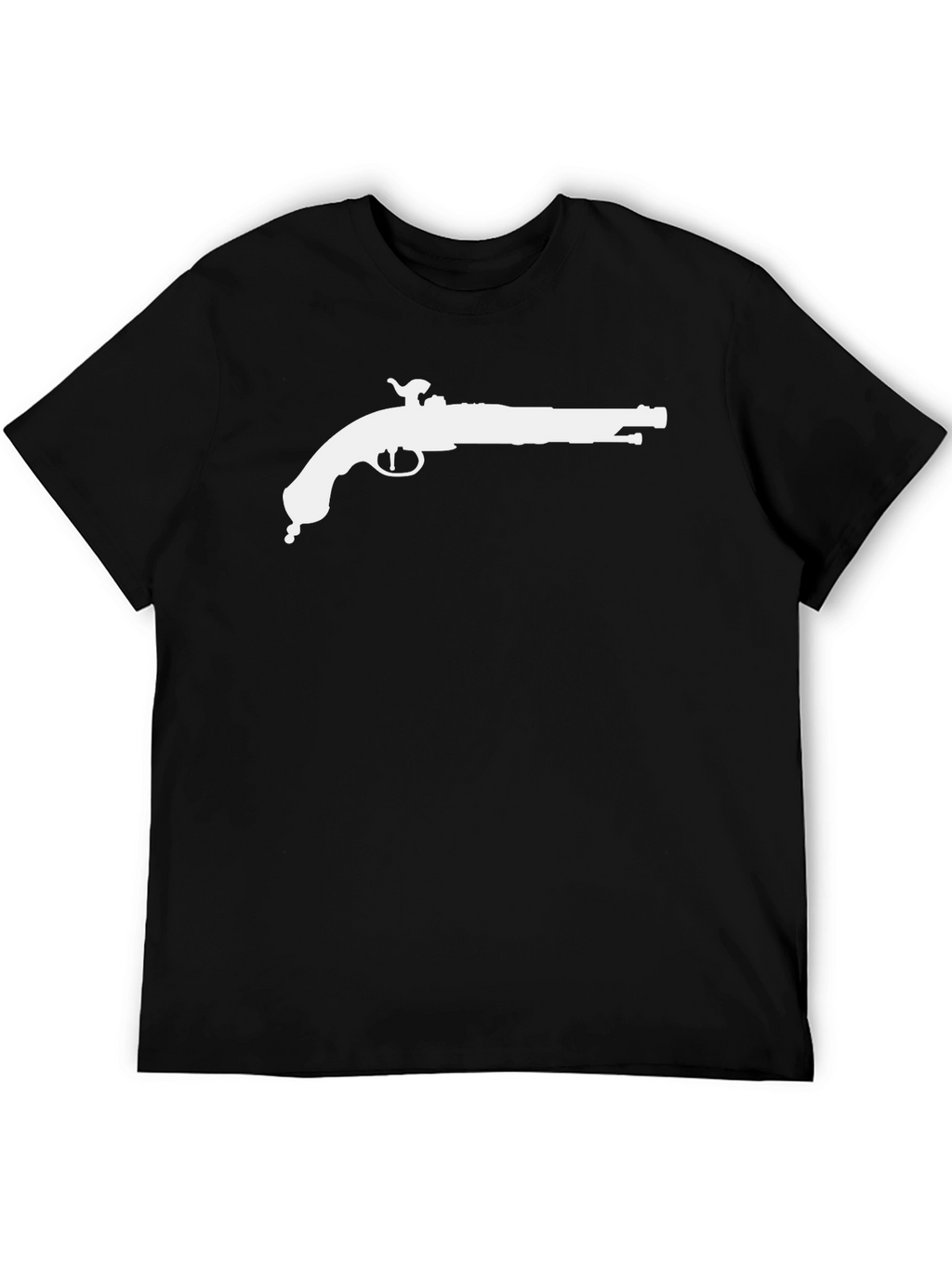 Pirate Flintlock Graphic Tee - Black Cotton T-Shirt