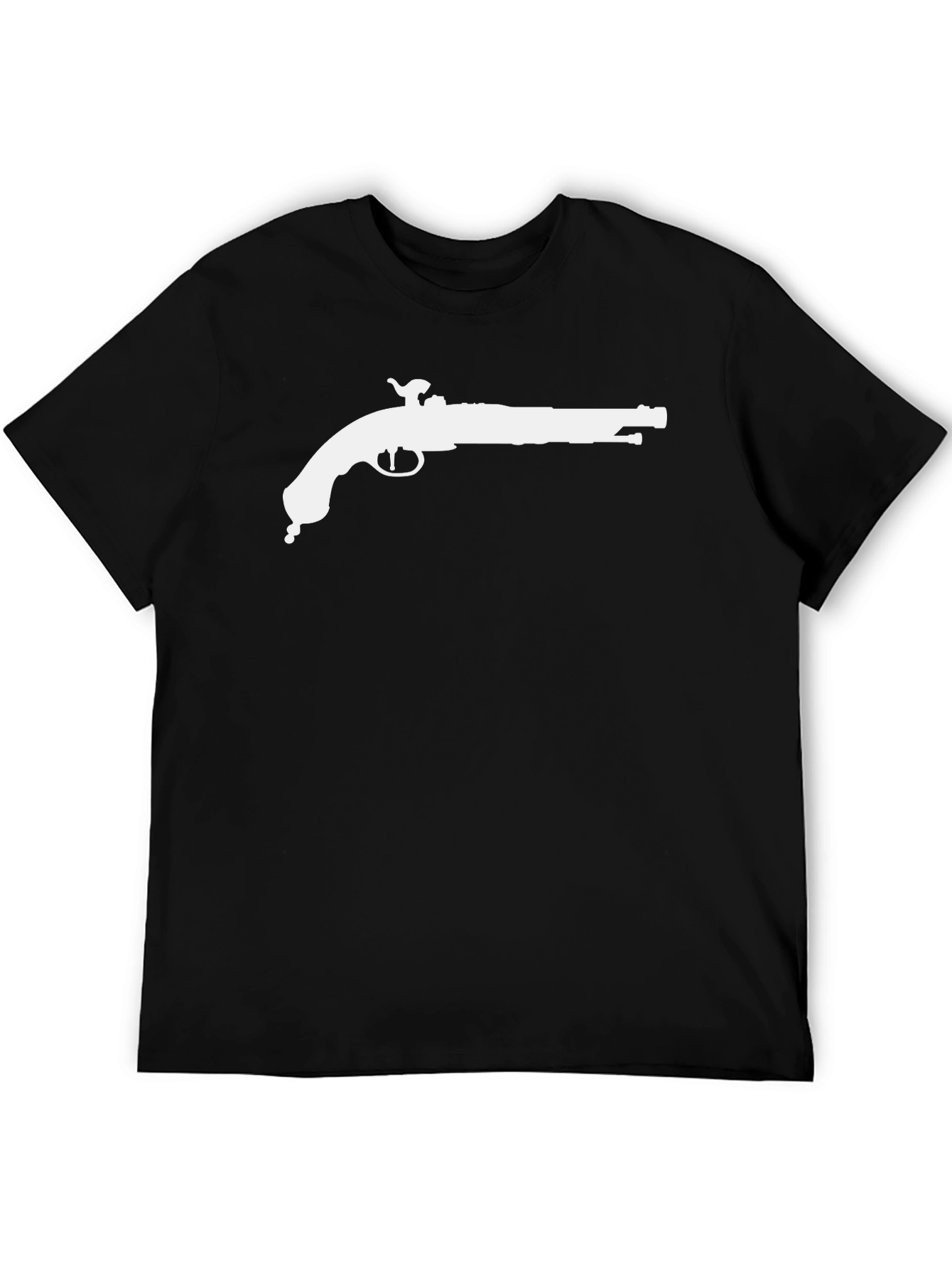 Pirate Flintlock Graphic Tee - Black Cotton T-Shirt