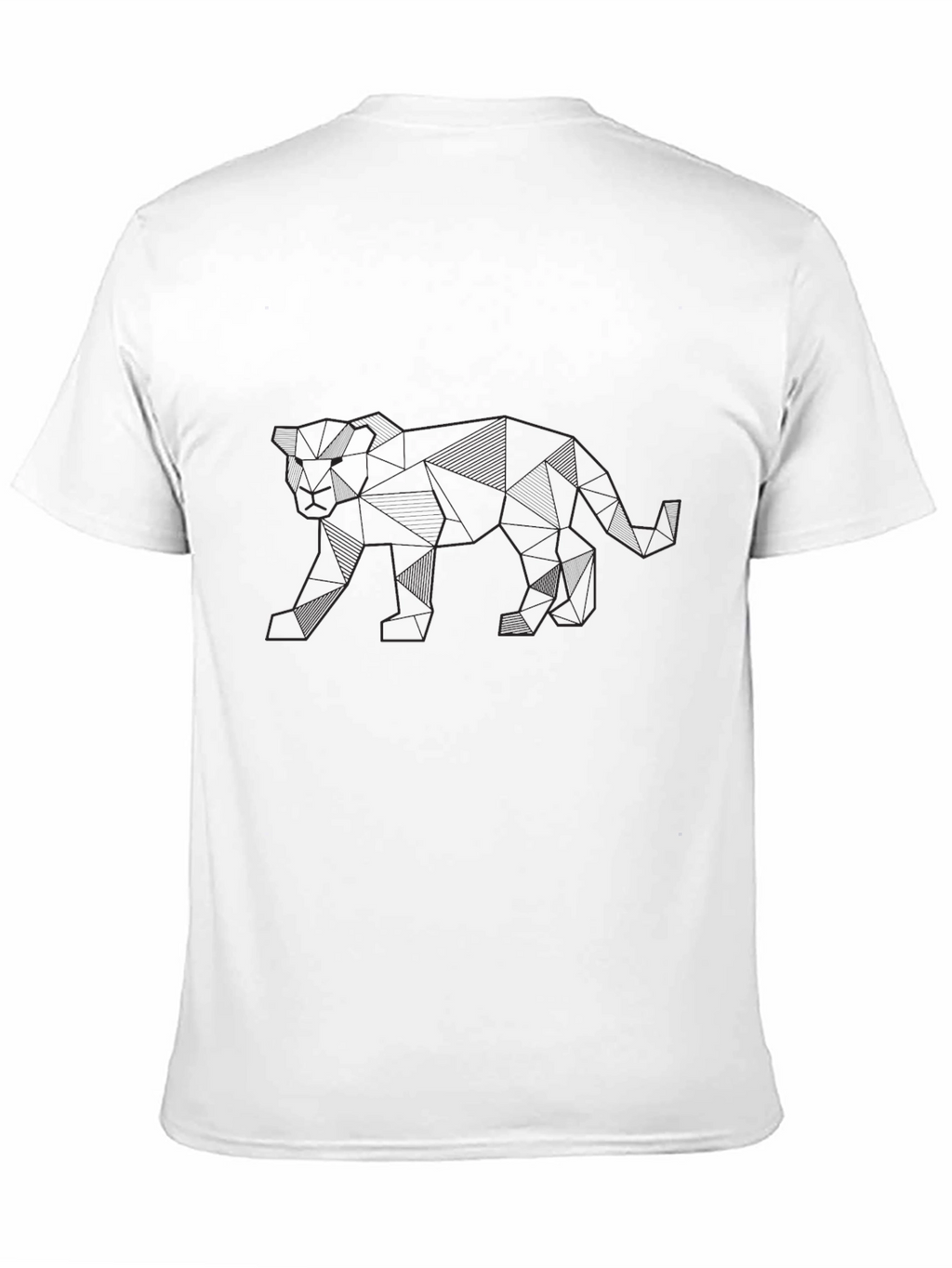 Geometric Panther Graphic Black T-Shirt