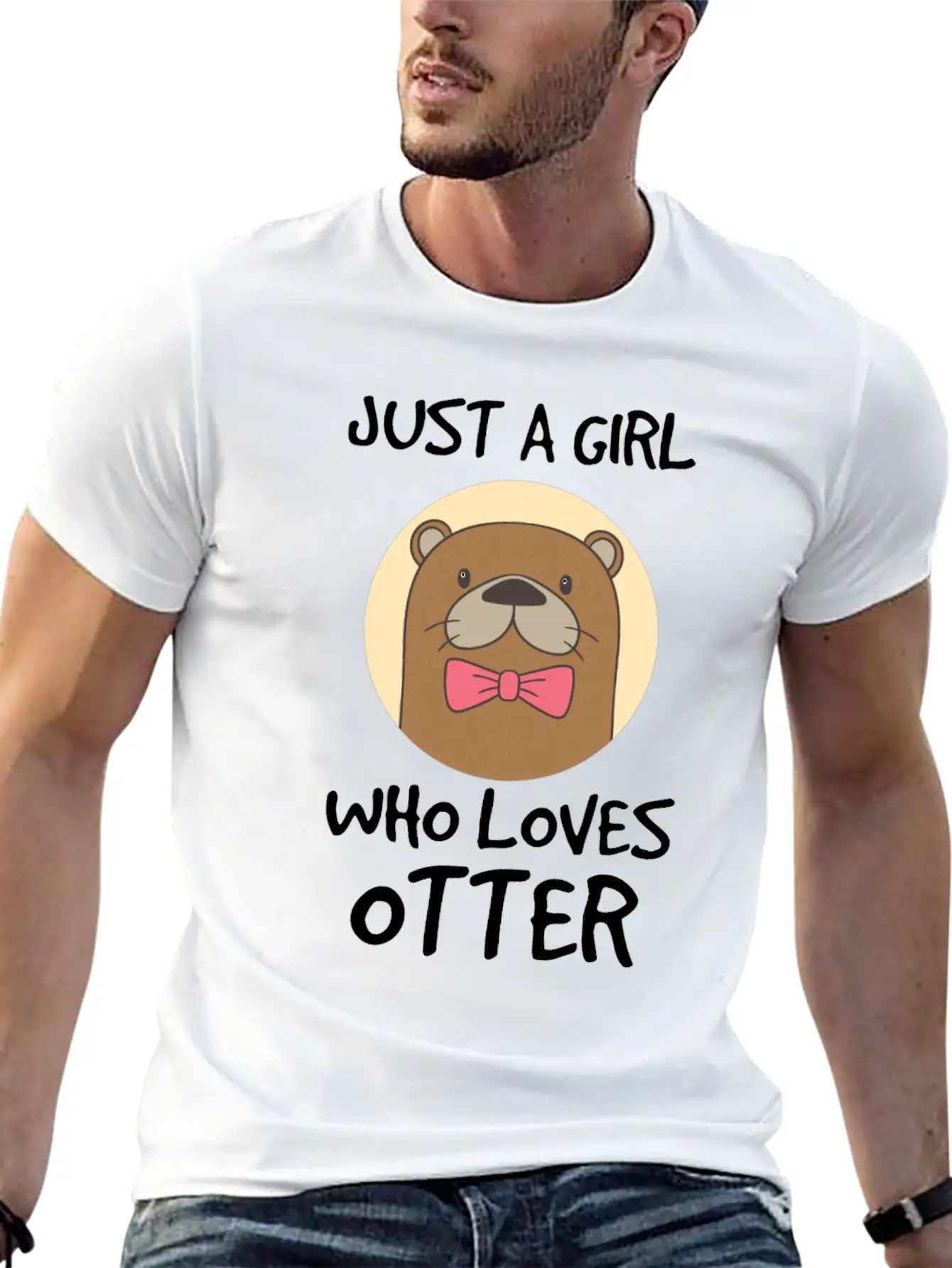 Otter Zoo Friendly Water Construction Family Trick Stylish Everyday T-Shirt – Unisex Basic Cotton Tee