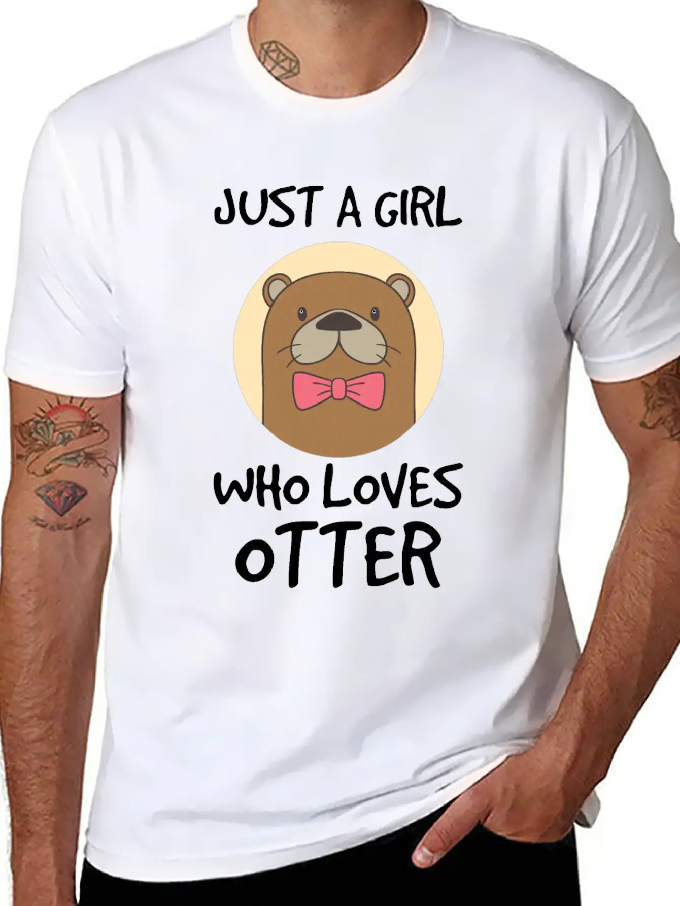 Otter Zoo Friendly Water Construction Family Trick Stylish Everyday T-Shirt – Unisex Basic Cotton Tee