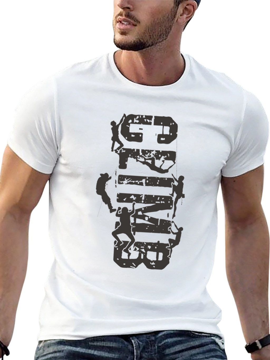 Climb Vertical Graphic Tee - Black Cotton