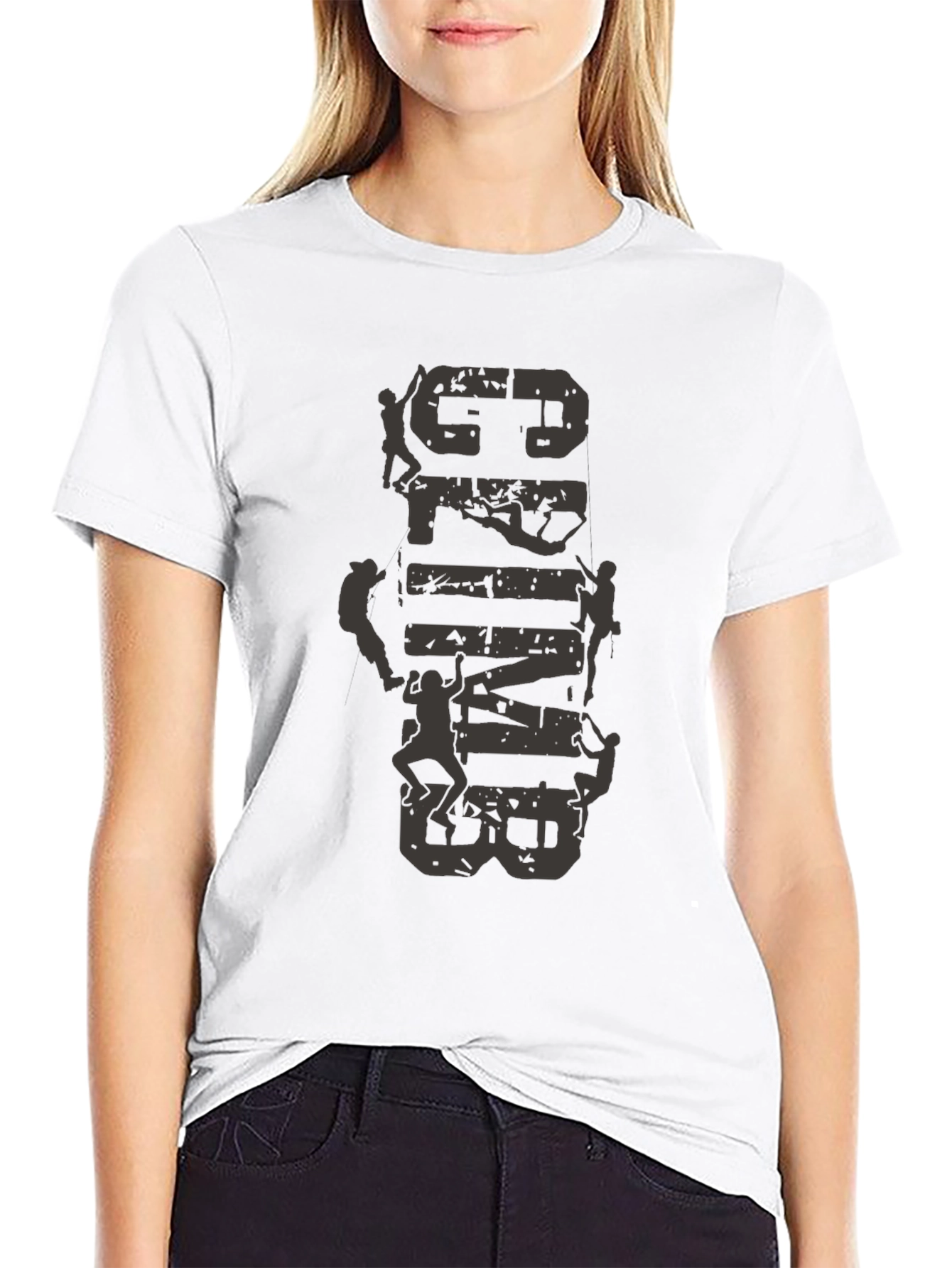 Climb Vertical Graphic Tee - Black Cotton