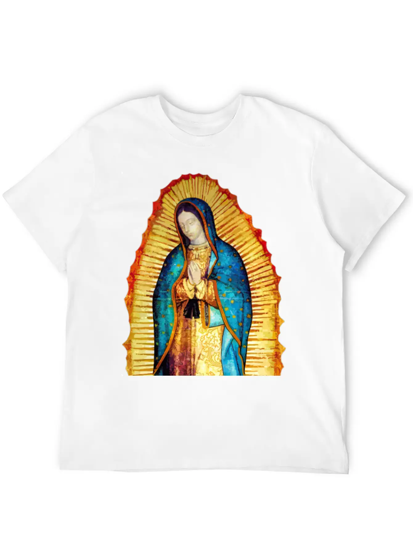 Our Lady Virgin May Guadalupe A-092921 Unisex Short Sleeve Soft Cotton T-Shirt – Casual Everyday Wear