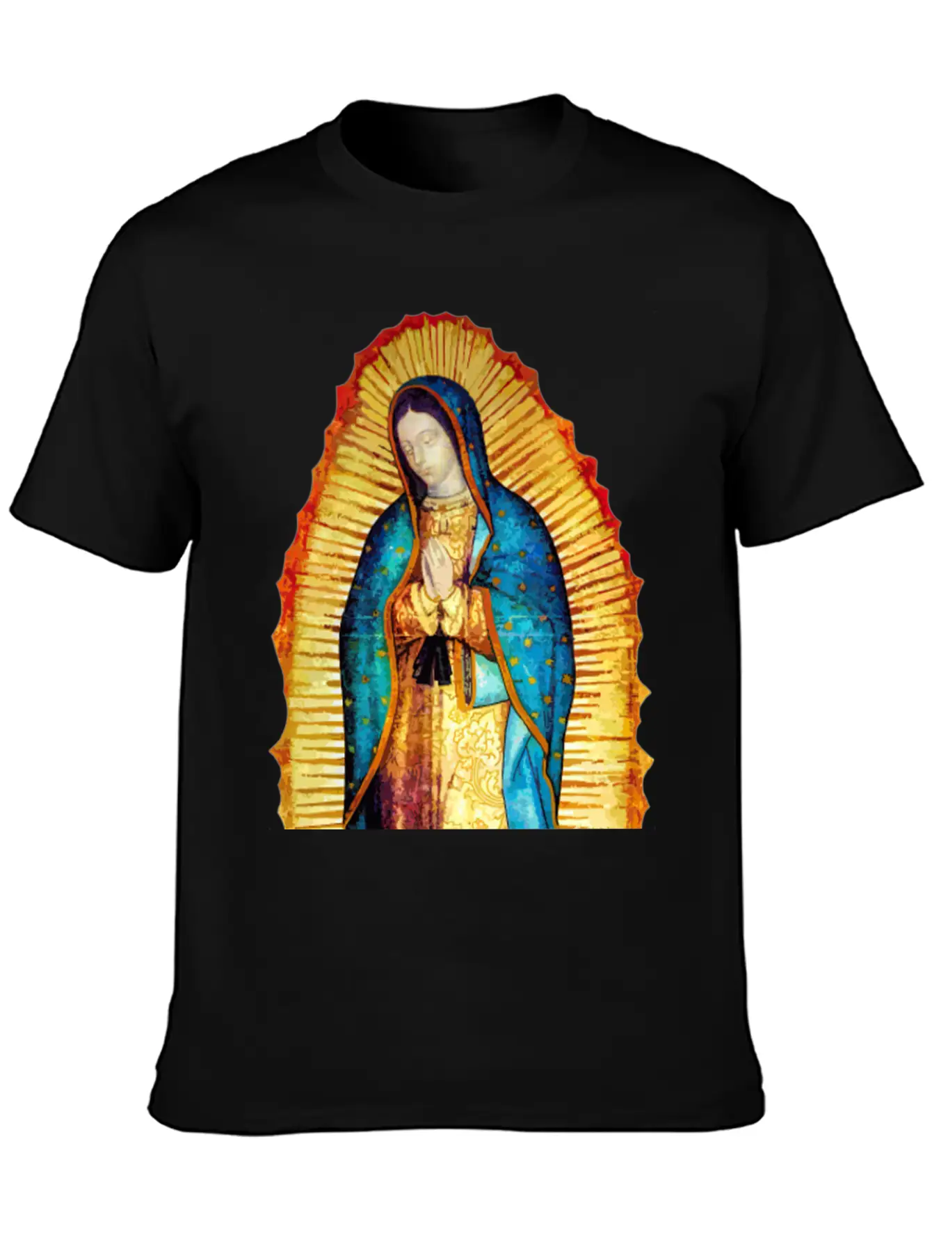 Our Lady Virgin May Guadalupe A-092921 Unisex Short Sleeve Soft Cotton T-Shirt – Casual Everyday Wear