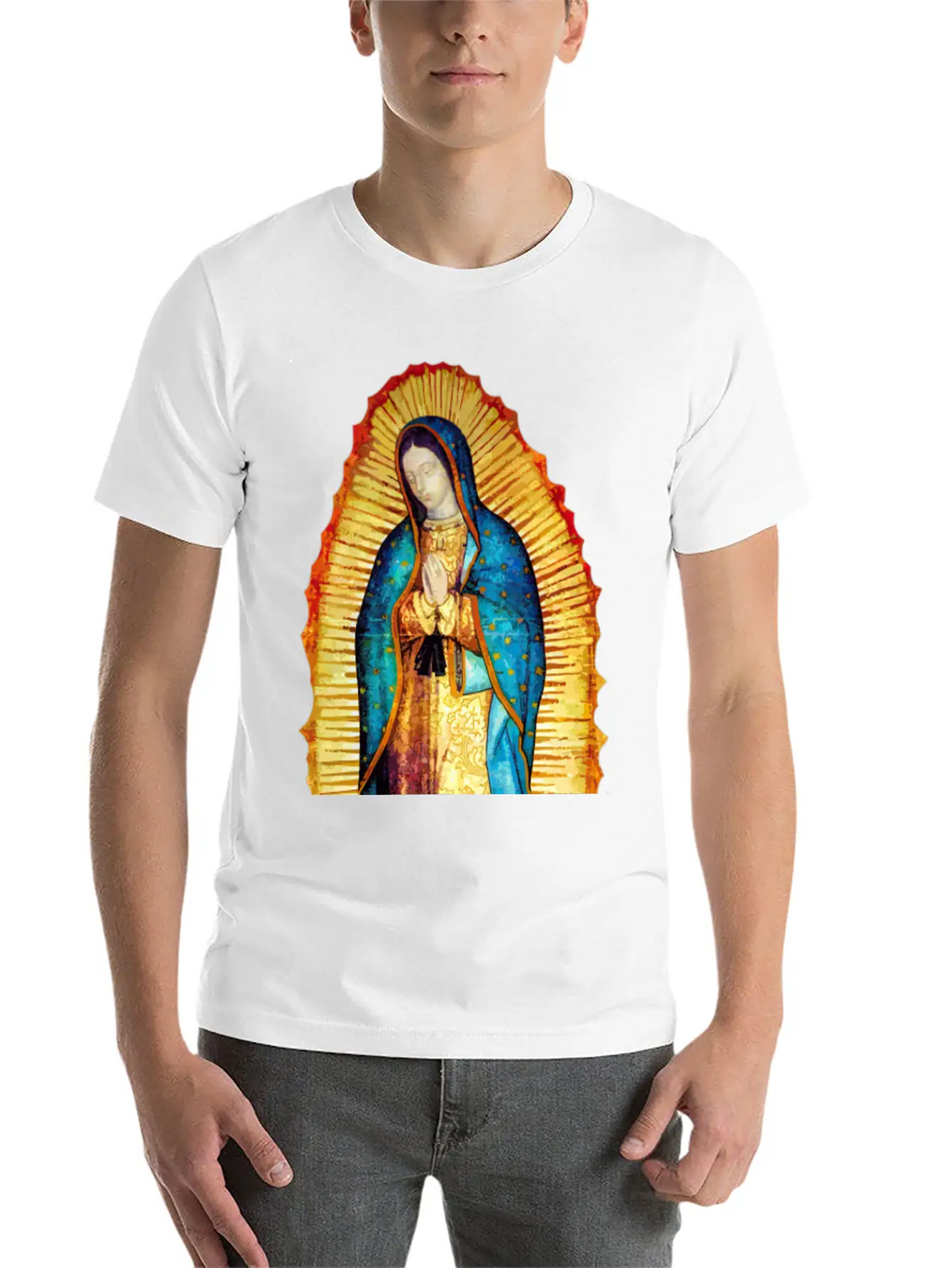 Our Lady Virgin May Guadalupe A-092921 Unisex Short Sleeve Soft Cotton T-Shirt – Casual Everyday Wear
