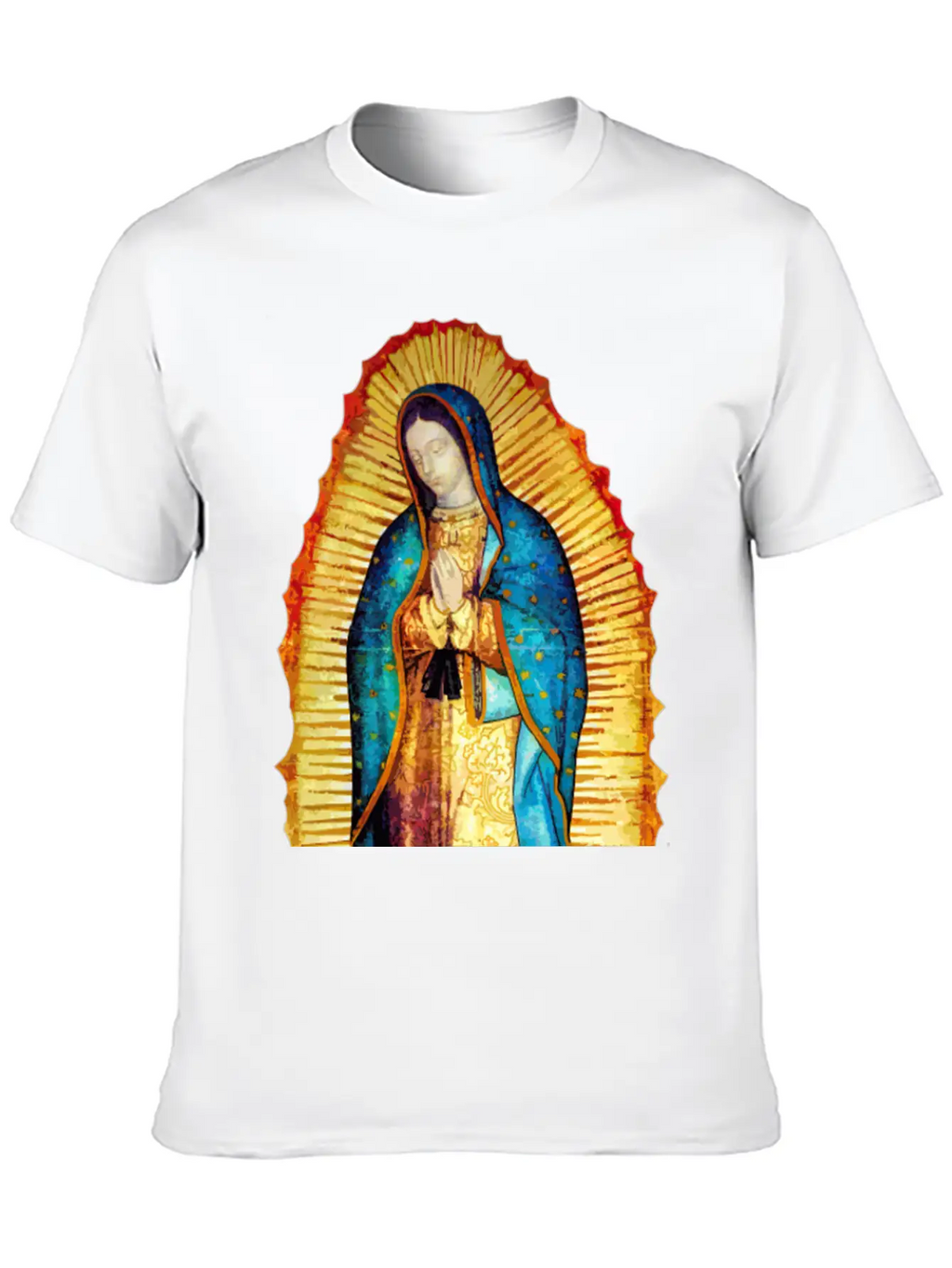 Our Lady Virgin May Guadalupe A-092921 Unisex Short Sleeve Soft Cotton T-Shirt – Casual Everyday Wear