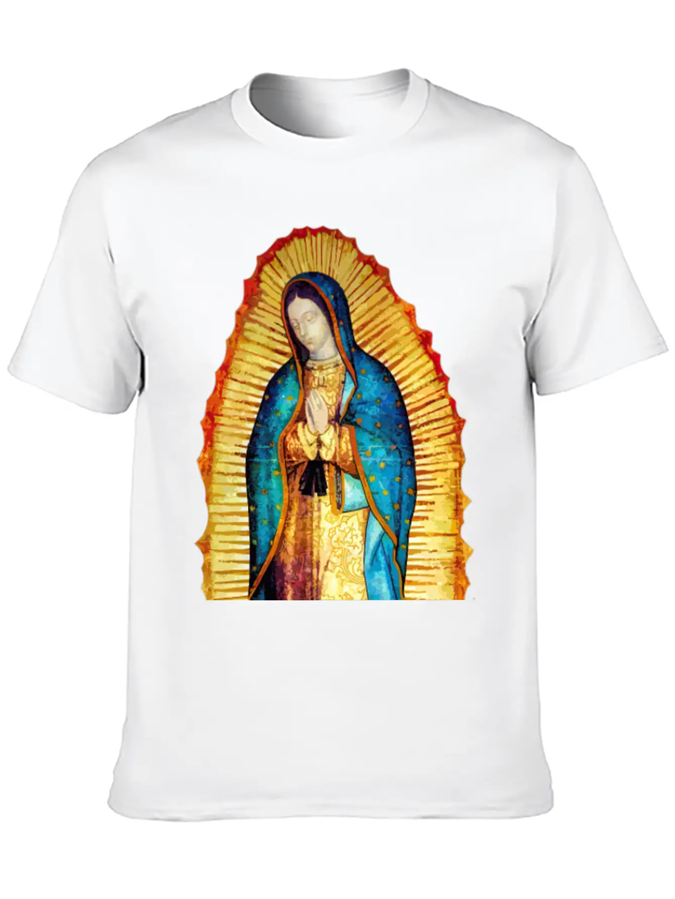 Our Lady Virgin May Guadalupe A-092921 Unisex Short Sleeve Soft Cotton T-Shirt – Casual Everyday Wear