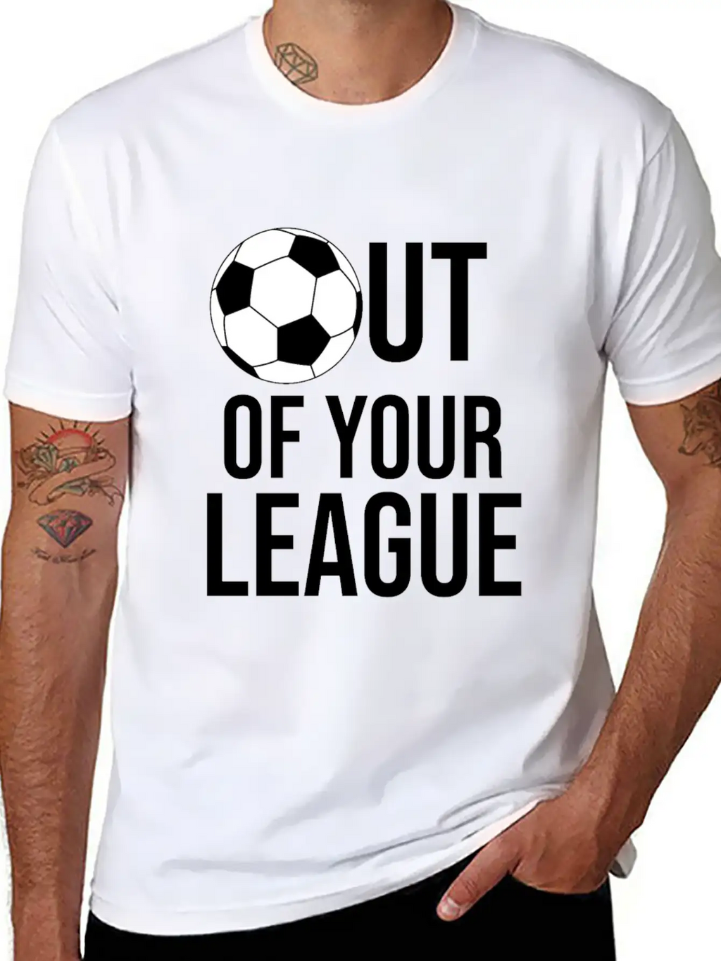 OUT OF YOUR LEAGUE Casual Graphic T-Shirt – Simple And Comfortable Daily Wear
