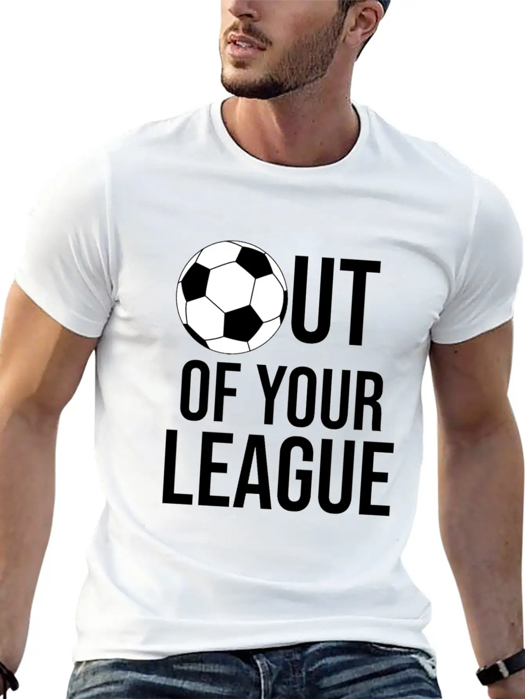OUT OF YOUR LEAGUE Casual Graphic T-Shirt – Simple And Comfortable Daily Wear