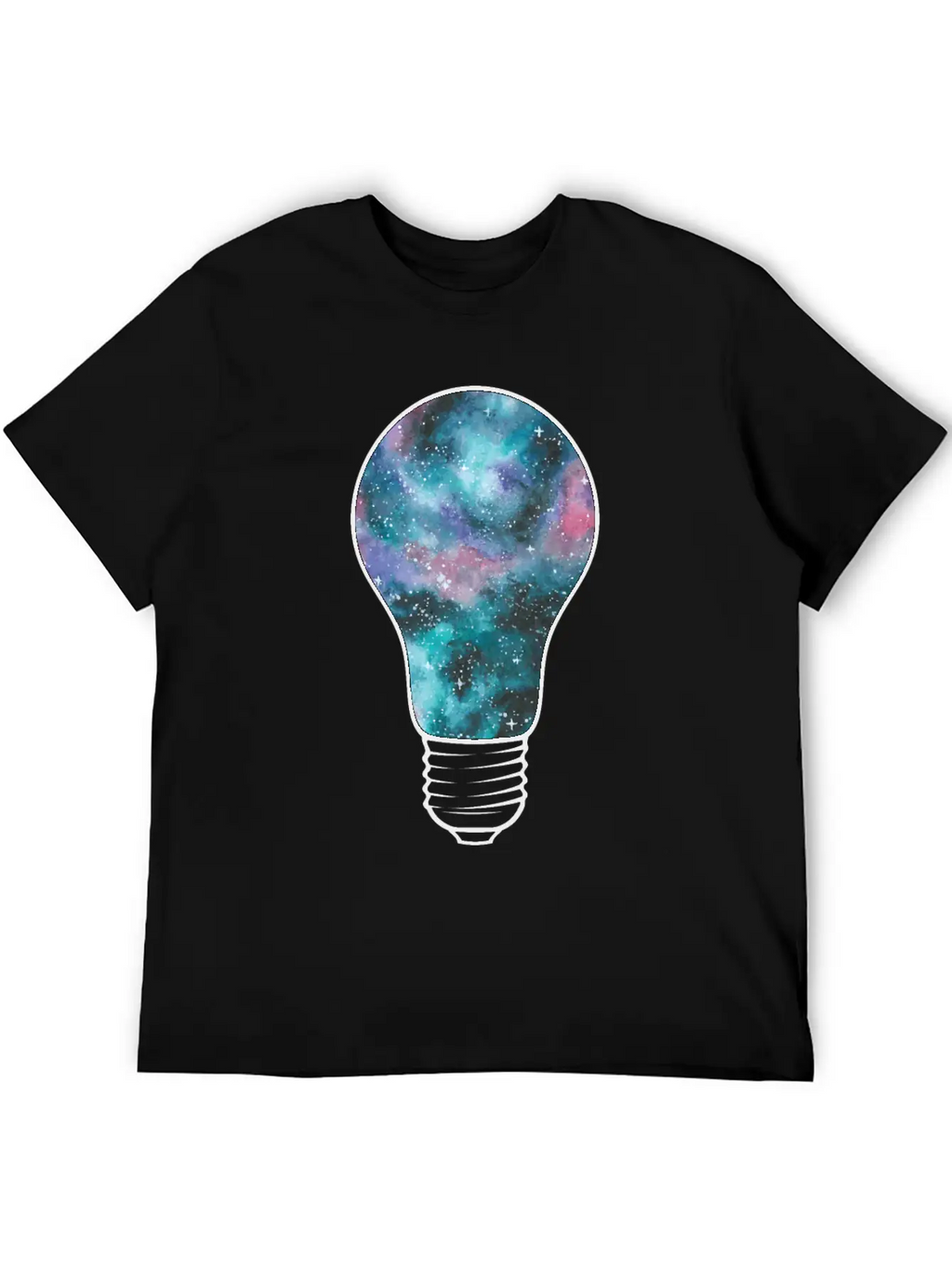 Outer Space Light Bulb Cosmic Galaxy Universe Essential Cotton Tee For Daily Outfits – Unisex Style