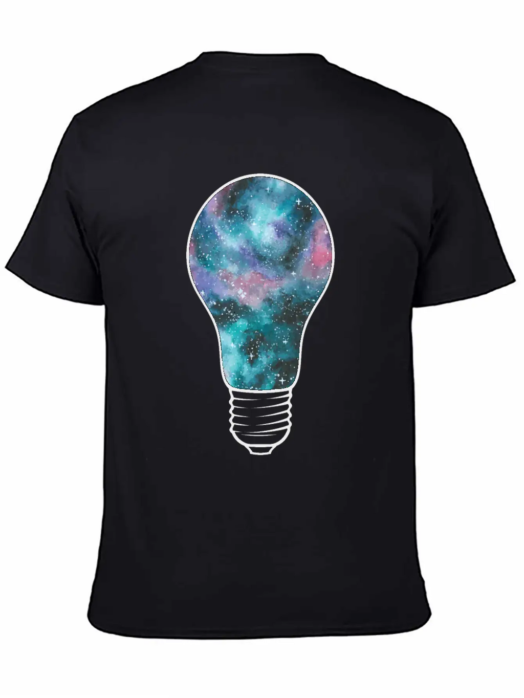 Outer Space Light Bulb Cosmic Galaxy Universe Essential Cotton Tee For Daily Outfits – Unisex Style