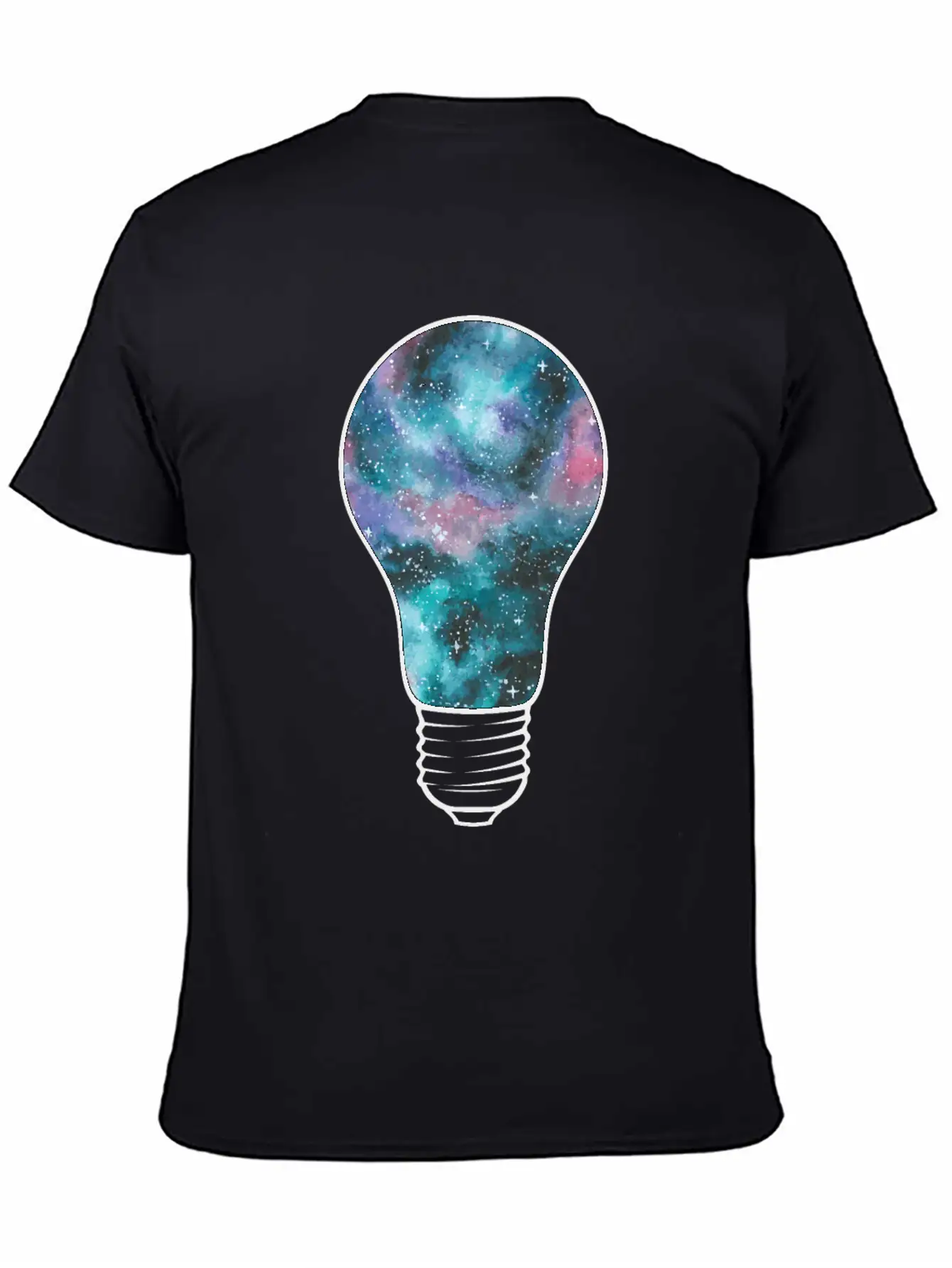 Outer Space Light Bulb Cosmic Galaxy Universe Essential Cotton Tee For Daily Outfits – Unisex Style