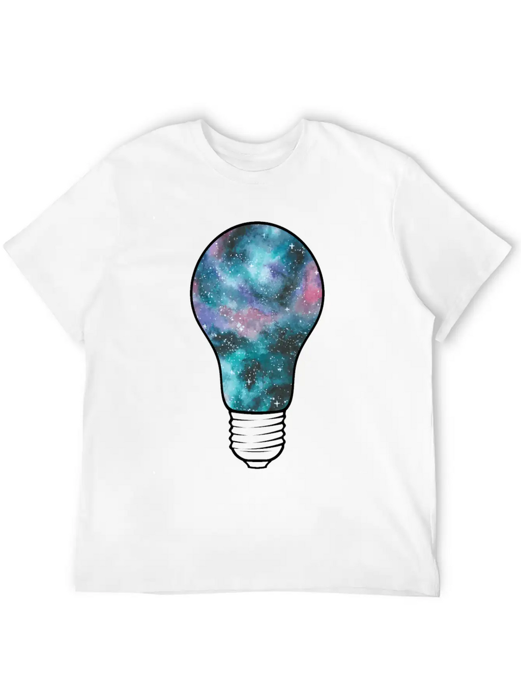 Outer Space Light Bulb Cosmic Galaxy Universe Essential Cotton Tee For Daily Outfits – Unisex Style