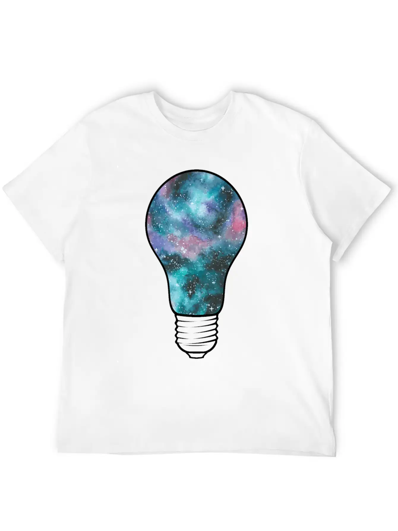 Outer Space Light Bulb Cosmic Galaxy Universe Essential Cotton Tee For Daily Outfits – Unisex Style