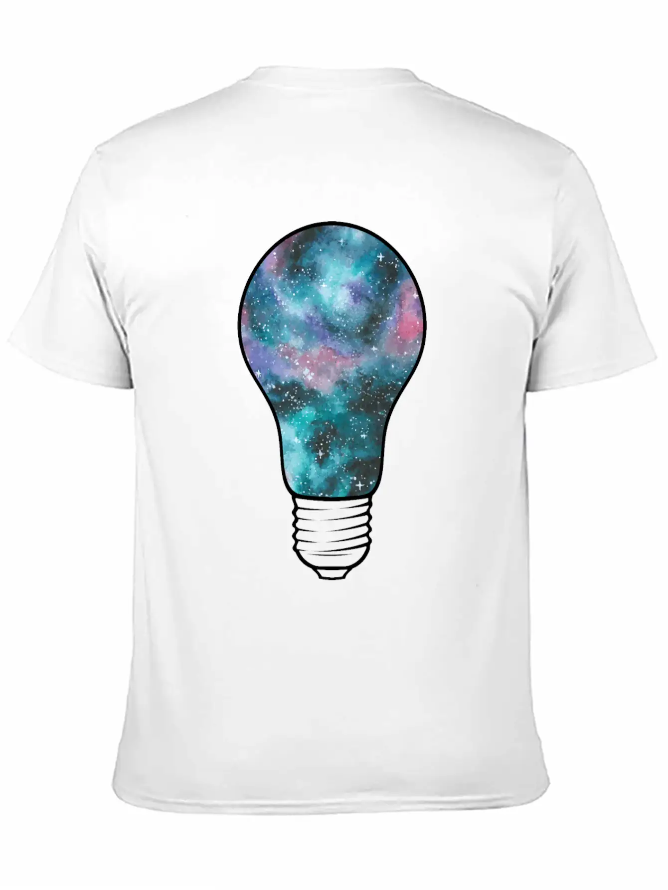 Outer Space Light Bulb Cosmic Galaxy Universe Essential Cotton Tee For Daily Outfits – Unisex Style